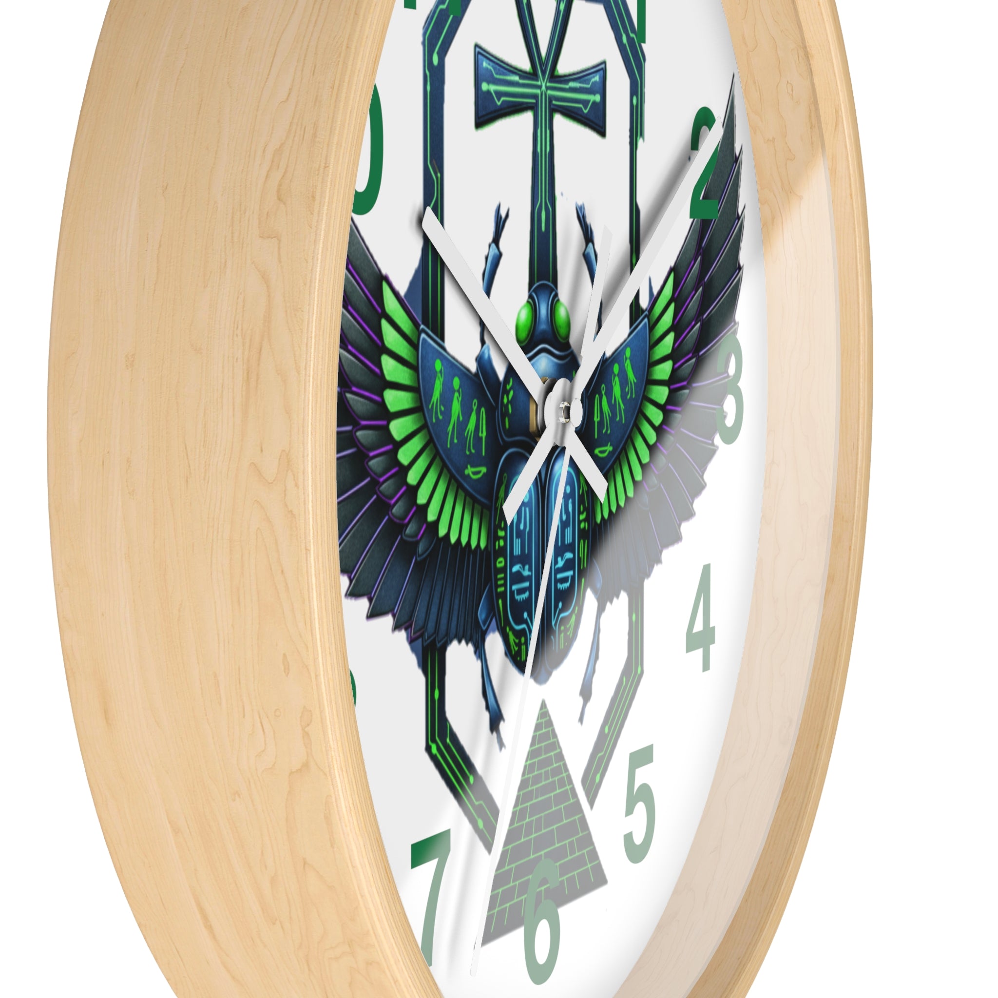 Egyptian Inspired Wall Clock, Unique Home Decor, Gift for Her, Vintage Style, Bohemian Wall Art, Eco-Friendly Timepiece