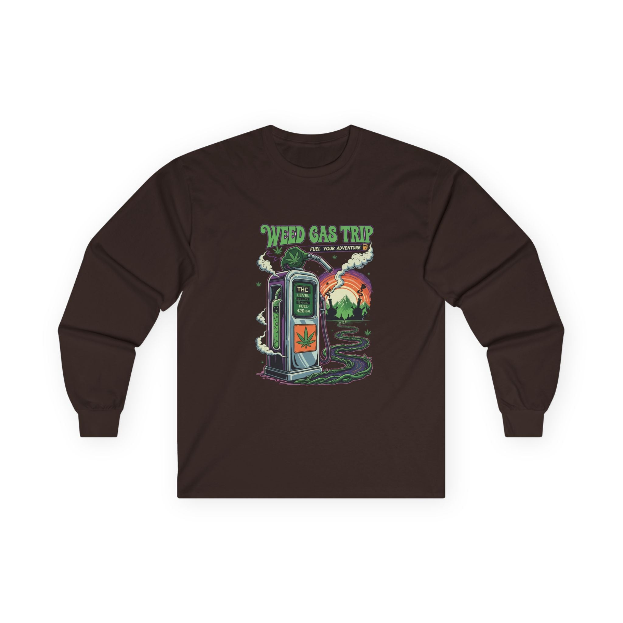 Long Sleeve Tee - Weed Gas Trip Design