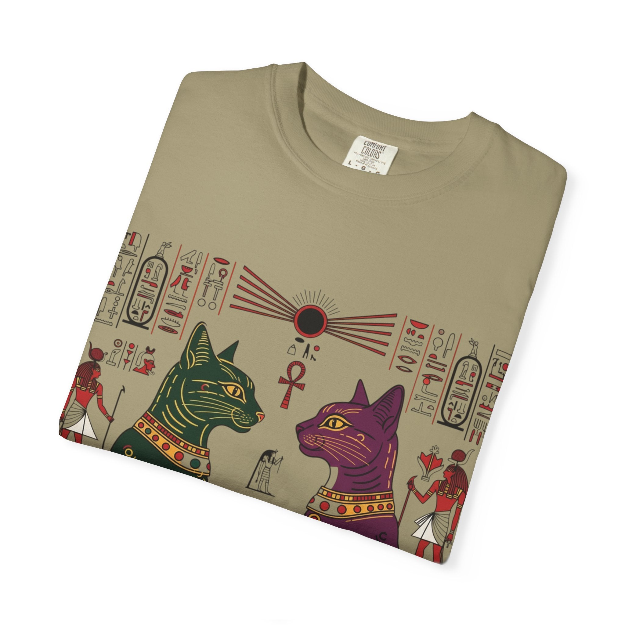 Egyptian Cat Graphic Tee, Vintage Style Shirt, Unisex T-shirt, Cat Lover Gift, Unique Retro Apparel