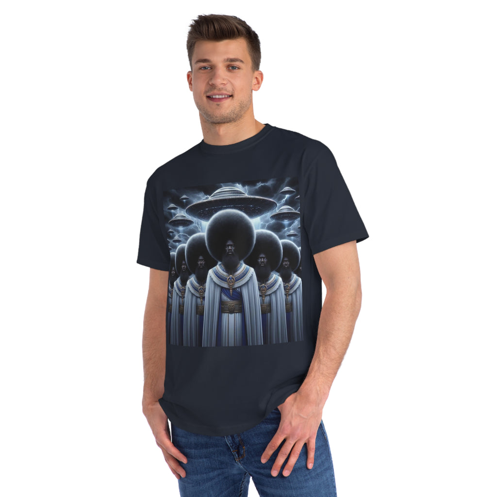 Organic Unisex Classic T-Shirt with Space-Inspired Design, Artistic Tee for Trendsetters, Unique Gift, Comfortable Wear, Cosmic Fashion