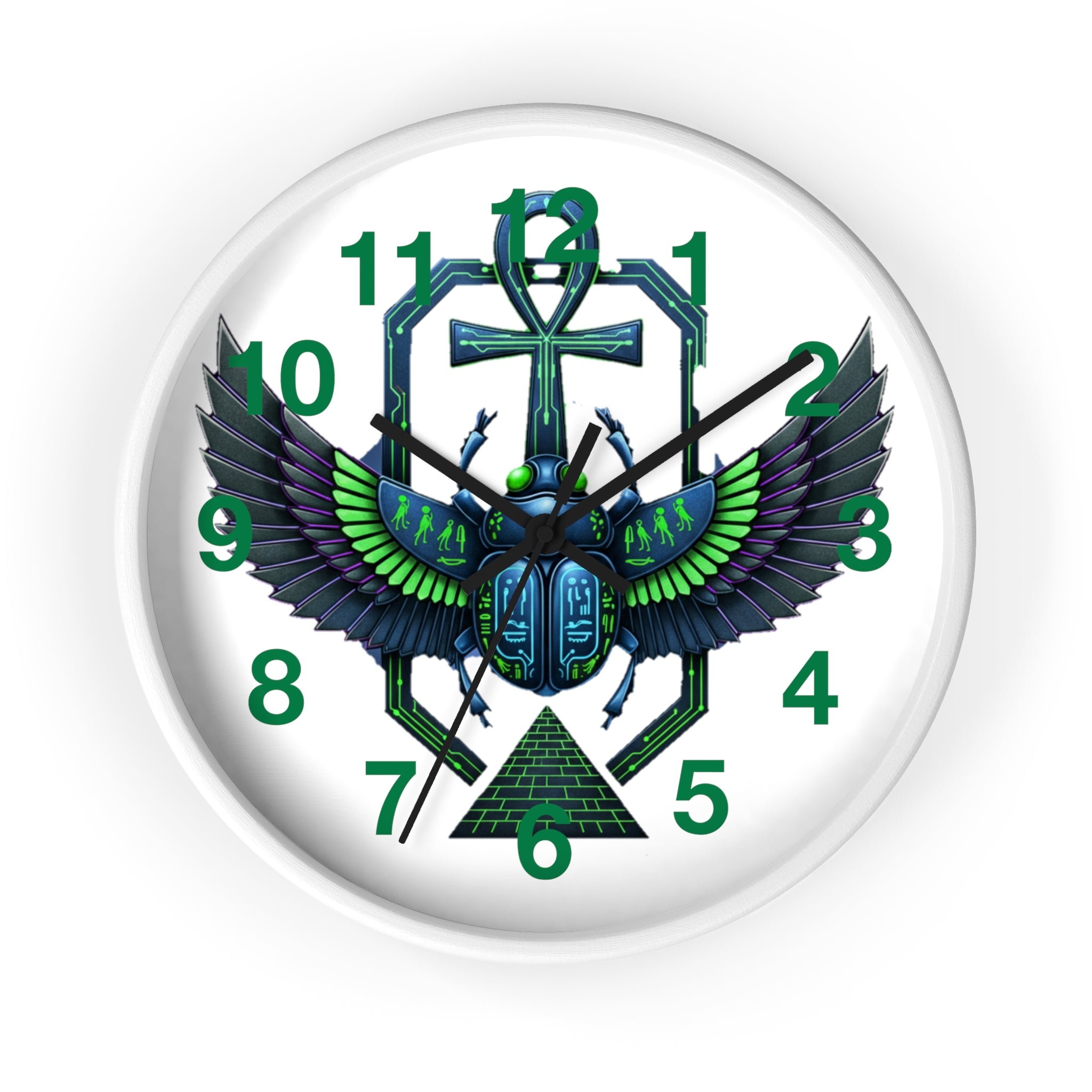 Egyptian Inspired Wall Clock, Unique Home Decor, Gift for Her, Vintage Style, Bohemian Wall Art, Eco-Friendly Timepiece