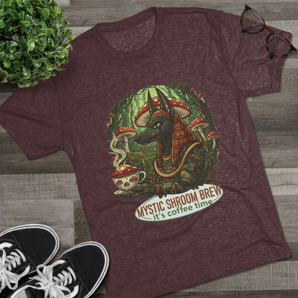 Mystic Shroom Brew Tee, Coffee Lover Shirt, Unisex Graphic Tee, Casual Wear, Nature Inspired Apparel, Unique Gift for Him or Her