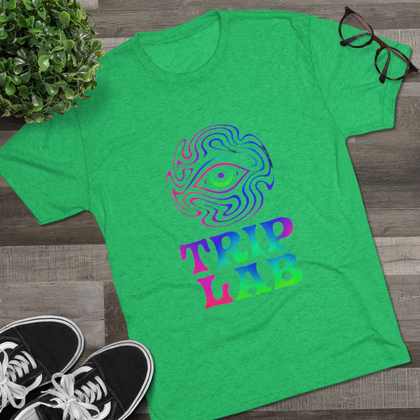 Colorful Psychedelic Tee - Trip Lab Unisex Crew Shirt, Festival Wear, Gift for Him or Her, Summer Wardrobe, Boho Style T-Shirt
