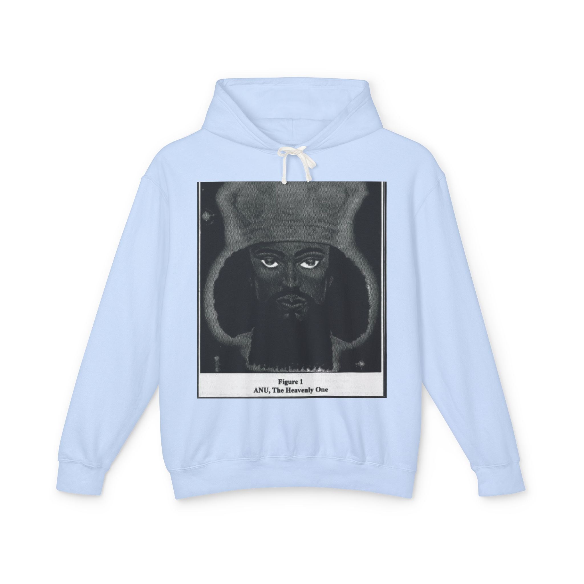Artistic Unisex Lightweight Hooded Sweatshirt, Unique Graphic Hoodie, Anu The Heavenly One Design, Comfort Wear, Streetwear Style
