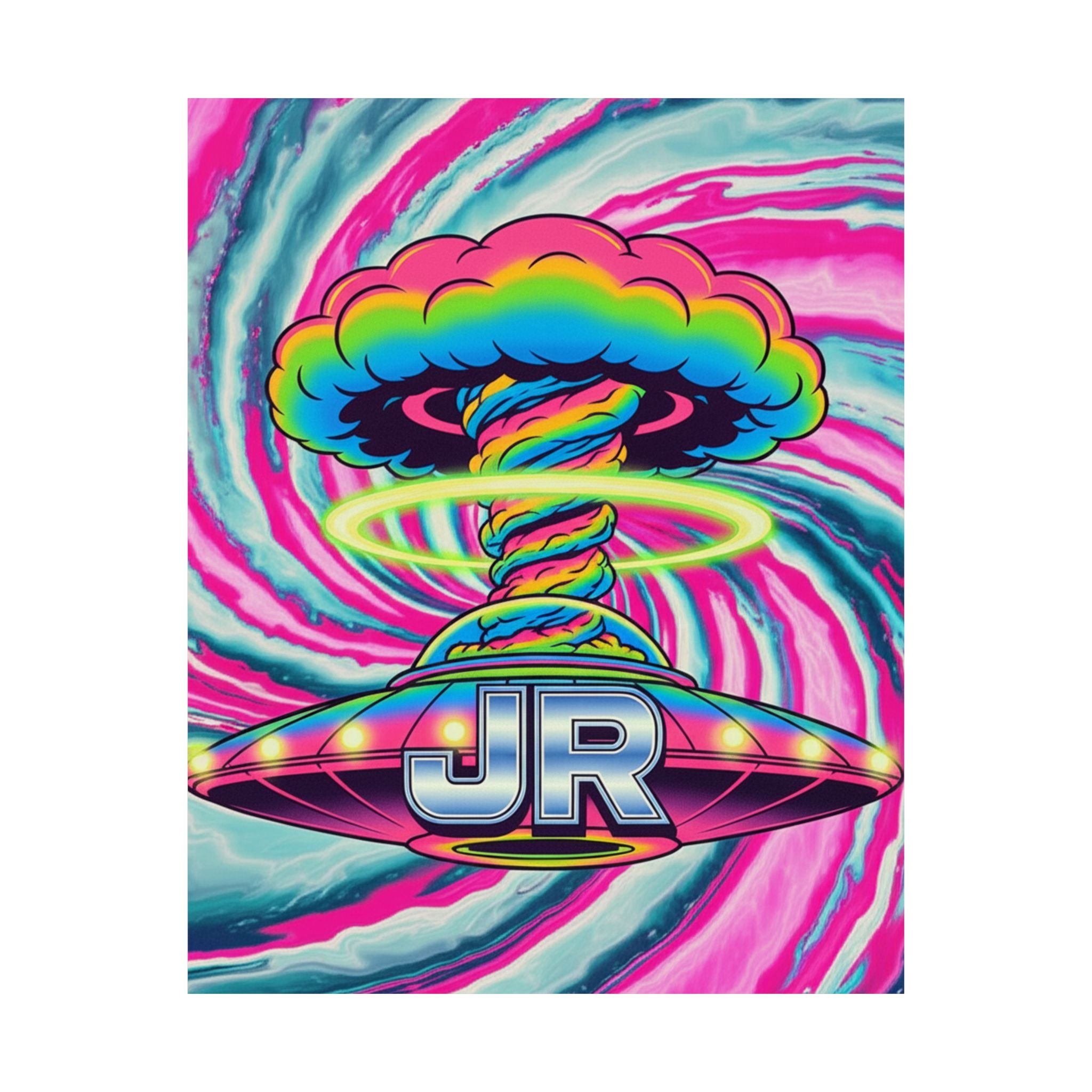 Vibrant Sci-Fi Vertical Poster, Retro Wall Art, Colorful Room Decor, Gift for Space Lovers, Funky Home Decoration, JR Design