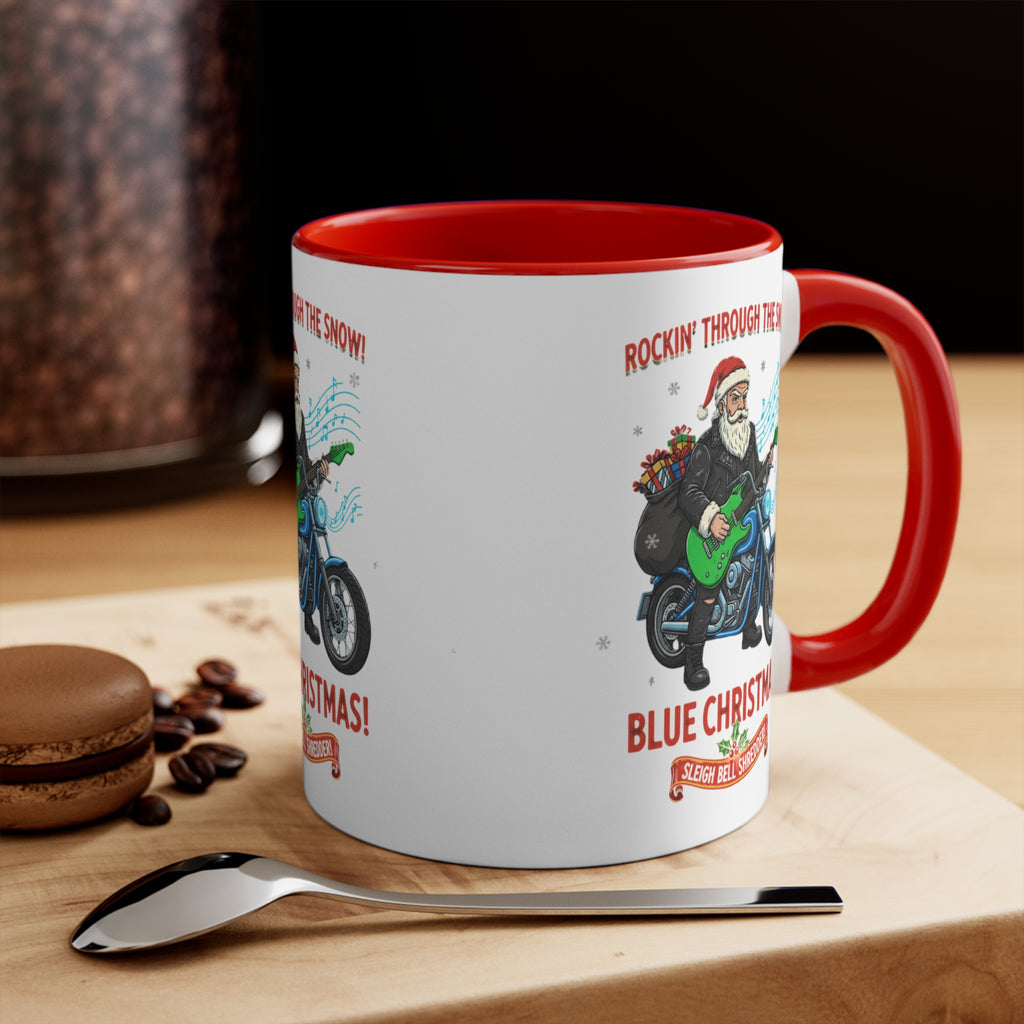 11oz Custom Accent Mug With Blue White Green White Red White Pink White