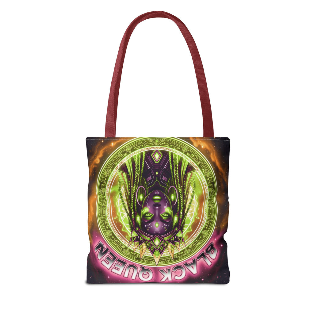 Black Queen Art Tote Bag — Afrocentric Cosmic Portrait Tote