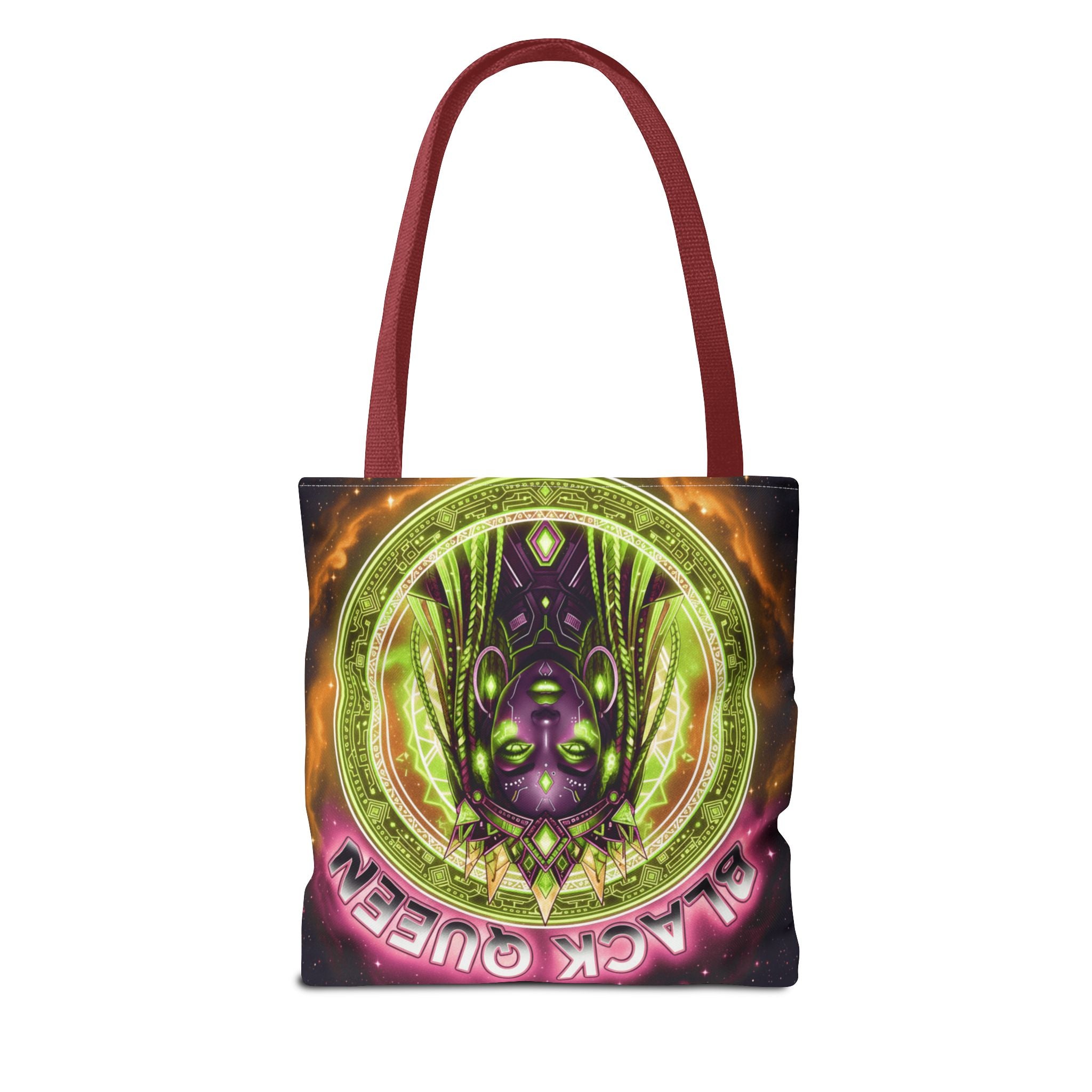 Black Queen Art Tote Bag — Afrocentric Cosmic Portrait Tote