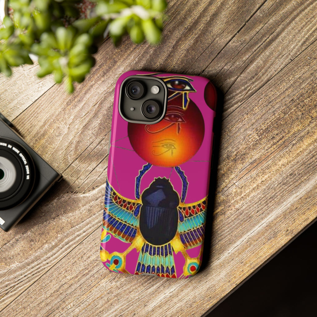 Vibrant Phone Case with Egyptian Inspired Design, Durable Phone Cover, Unique Gift for Her, Artful Accessory for Everyday Use
