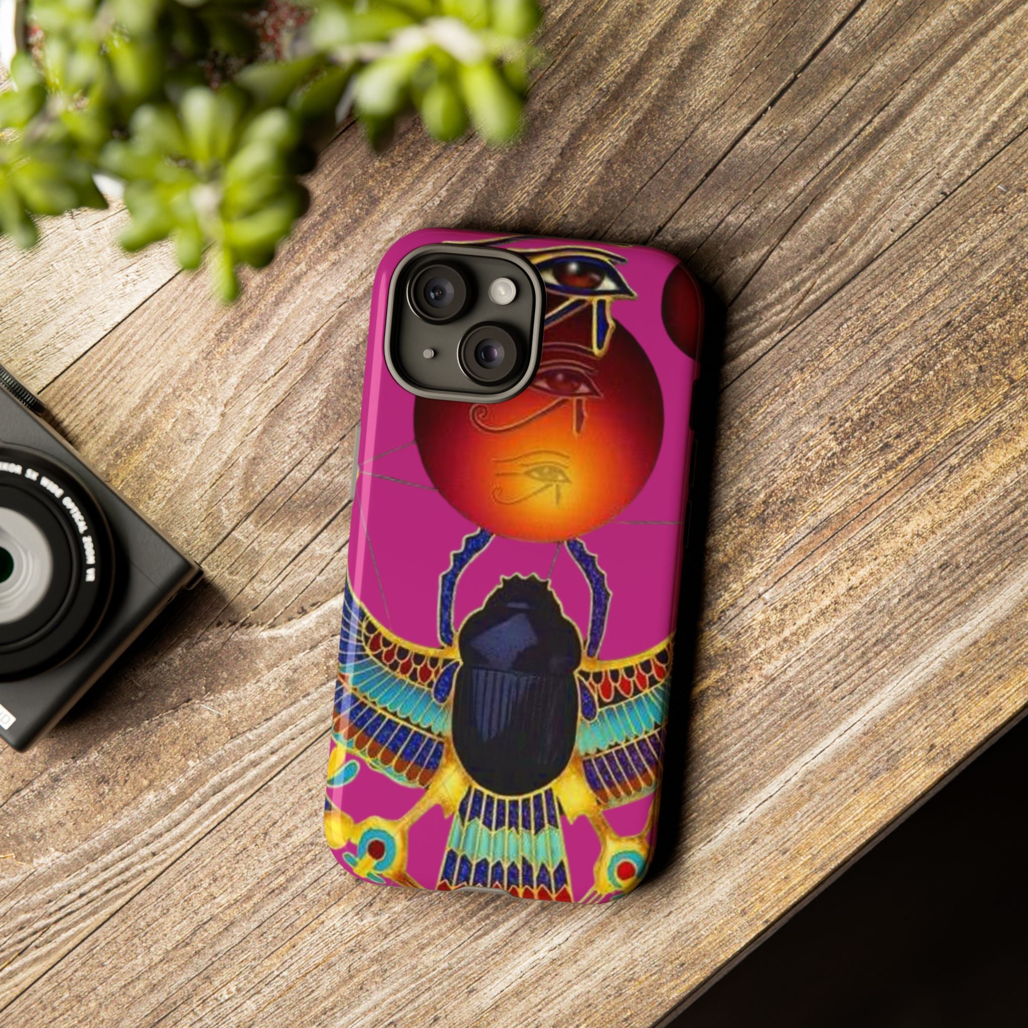 Vibrant Phone Case with Egyptian Inspired Design, Durable Phone Cover, Unique Gift for Her, Artful Accessory for Everyday Use