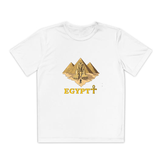 Egyptian Pyramid Youth Tee, Cool Shirt for Kids, Vintage Style Cotton Top, Gift for Birthdays, Travel Enthusiasts, Summer Wear