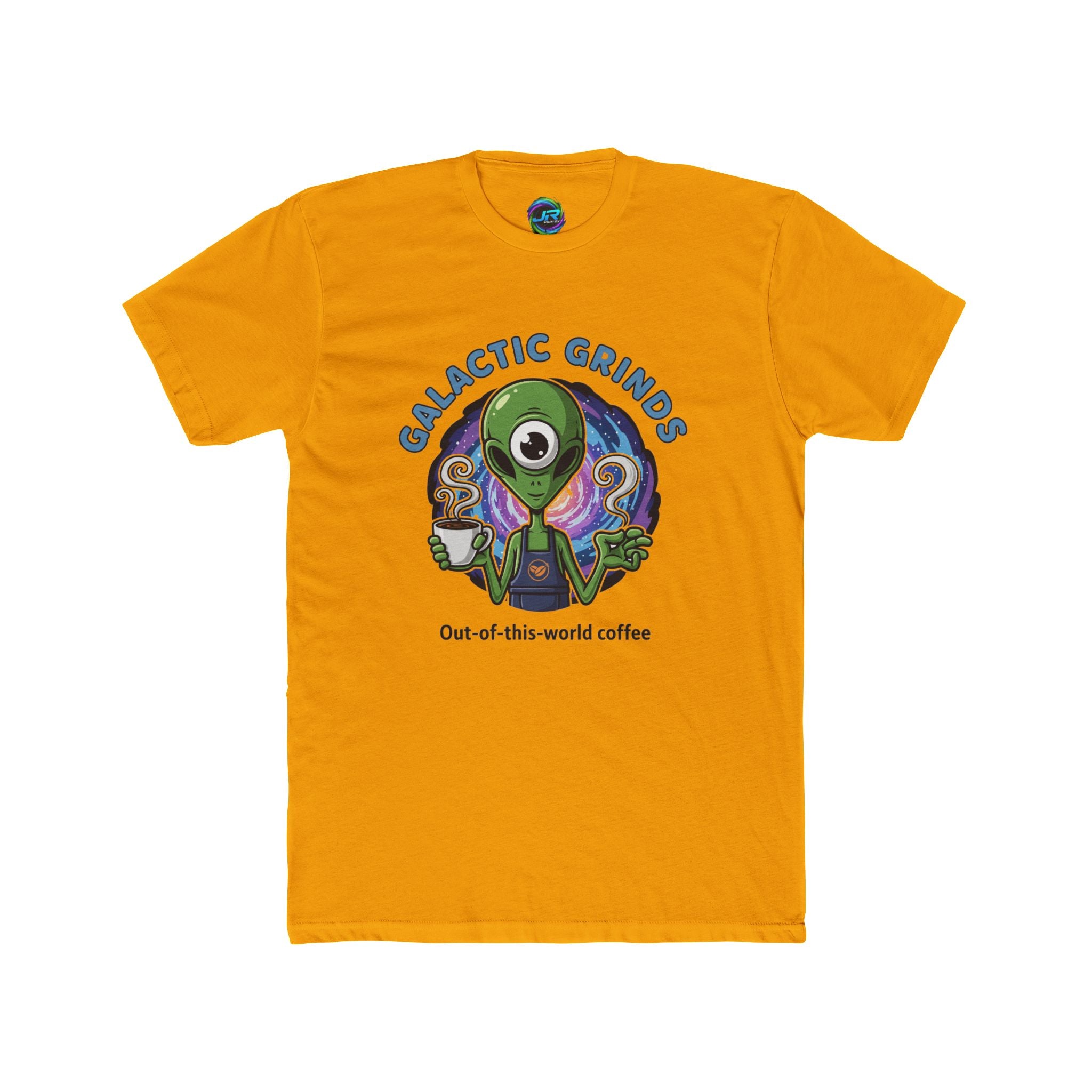 Galactic Grinds Tee, Fun Alien T-Shirt, Out-of-This-World Coffee Apparel, Unisex Graphic Tee, Sci-Fi Shirt for Coffee Lovers