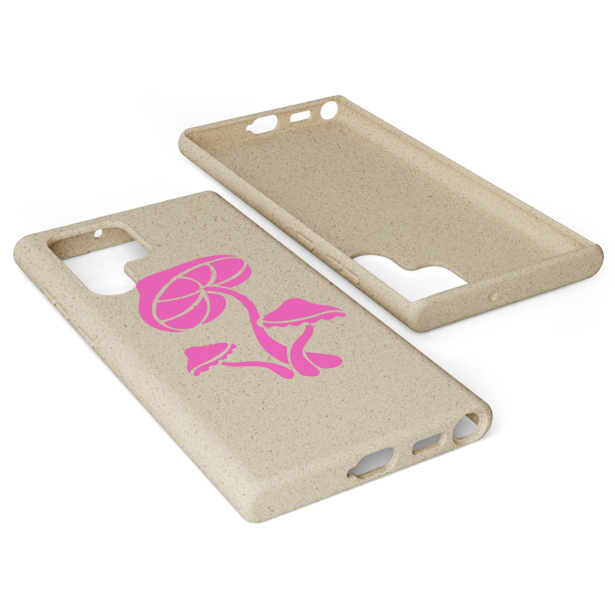 Eco-Friendly Phone Case with Pink Mushroom Design, Biodegradable Phone Cover, Sustainable Gift for Nature Lovers, Earth Day Gift, Cute Phone