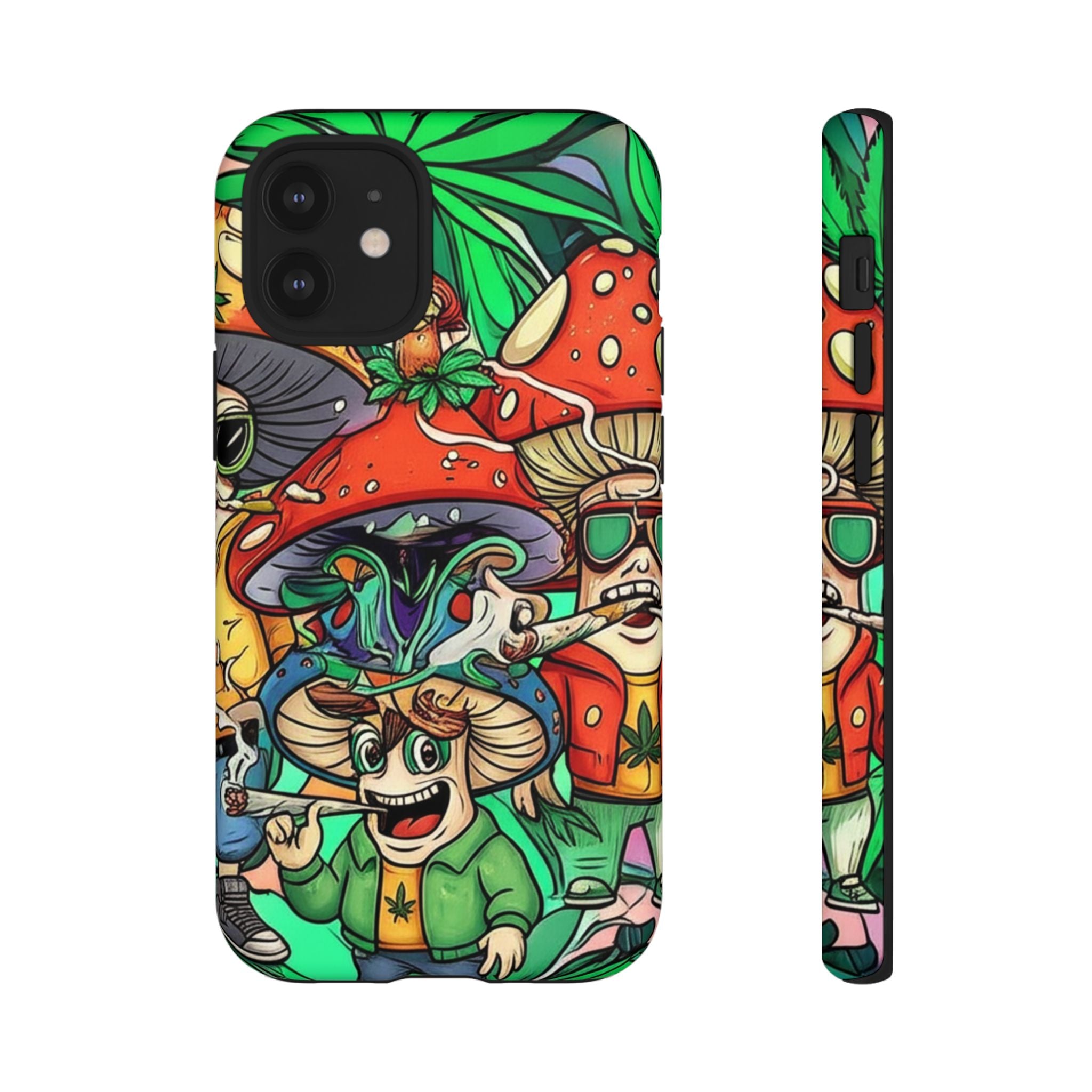 Vibrant Phone Case Featuring Funky Mushroom Art, Tough Cases, Trendy Accessories, Unique Gifts, Eclectic Style, Phone Protection