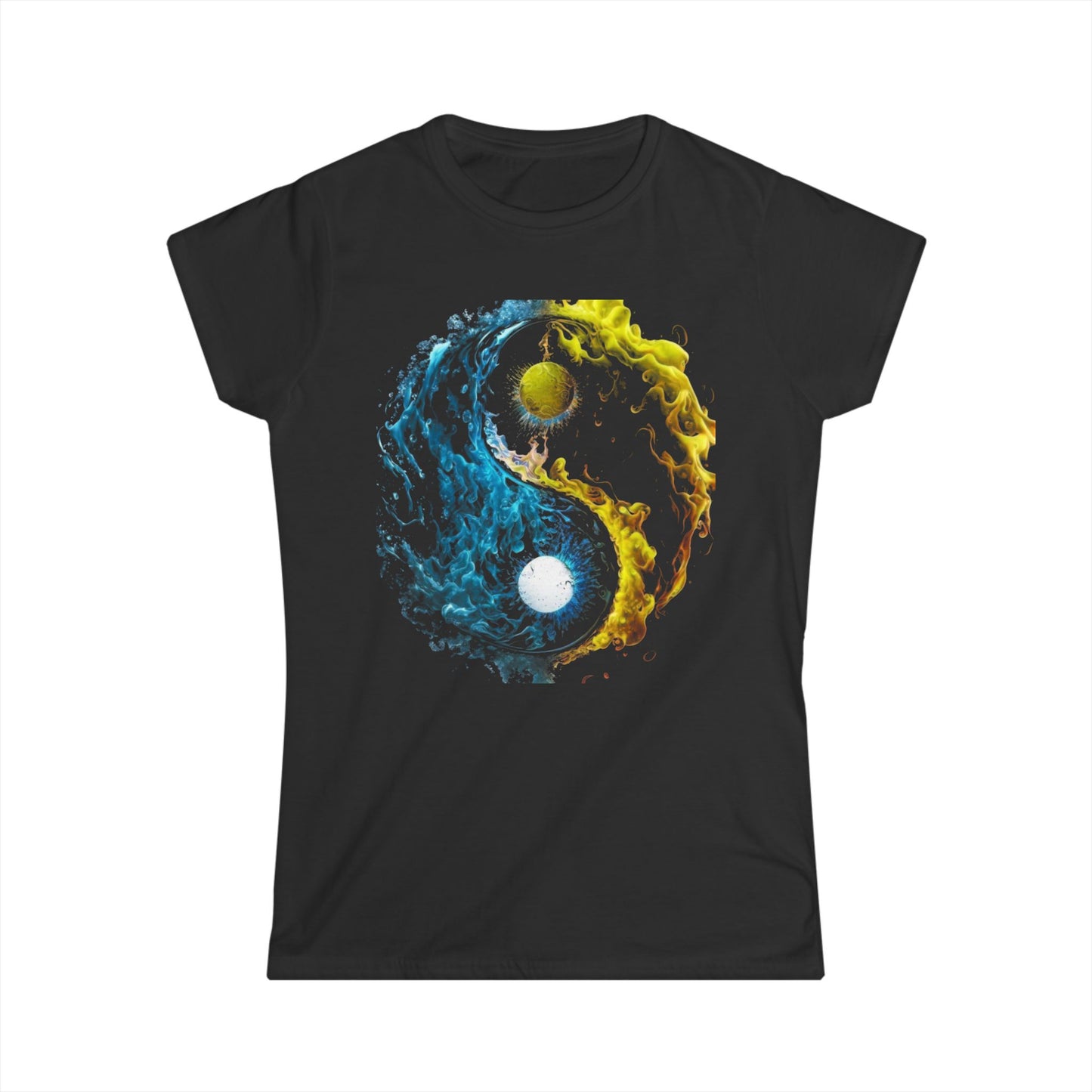 Yin Yang Watercolor Tee - Relaxed Vibe Women's Shirt for Mindfulness, Spirituality, Yoga, Birthday Gift, Everyday Wear