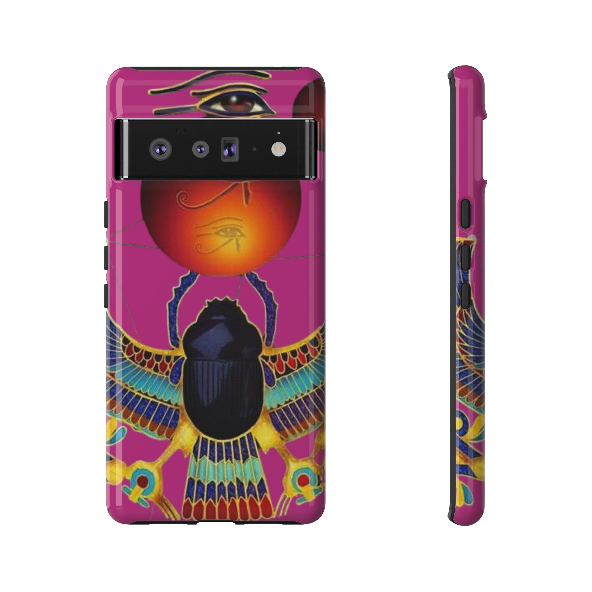 Vibrant Phone Case with Egyptian Inspired Design, Durable Phone Cover, Unique Gift for Her, Artful Accessory for Everyday Use