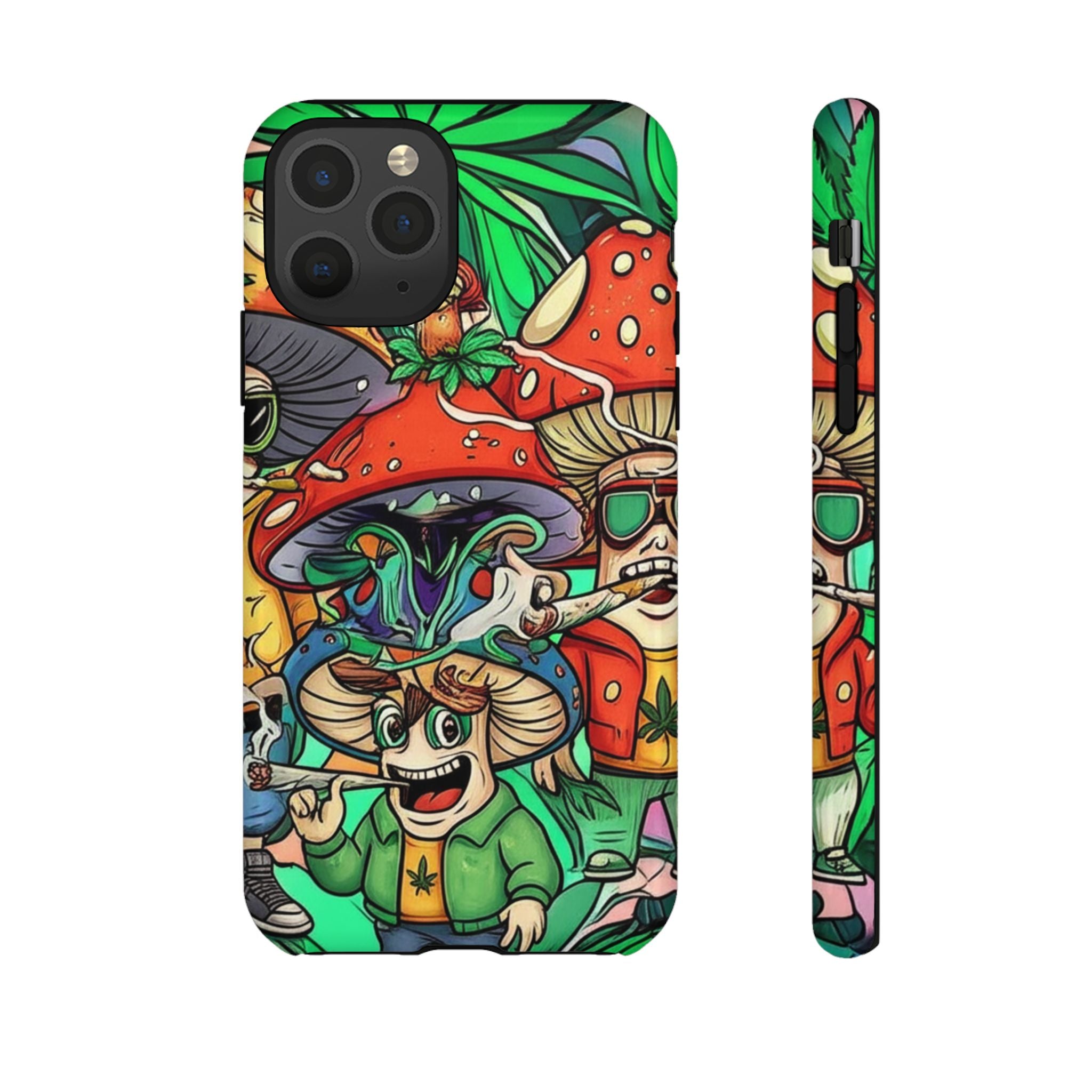 Vibrant Phone Case Featuring Funky Mushroom Art, Tough Cases, Trendy Accessories, Unique Gifts, Eclectic Style, Phone Protection