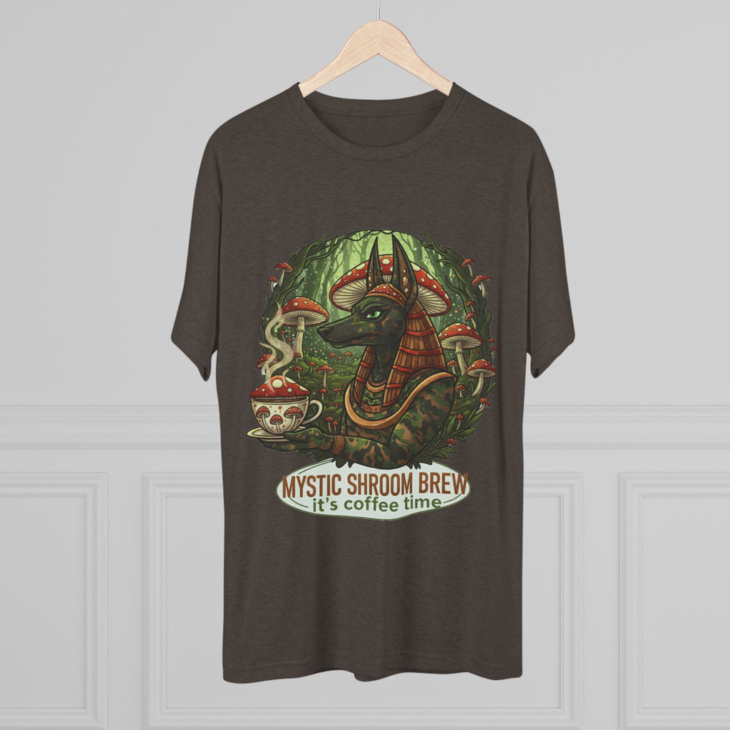 Mystic Shroom Brew Tee, Coffee Lover Shirt, Unisex Graphic Tee, Casual Wear, Nature Inspired Apparel, Unique Gift for Him or Her