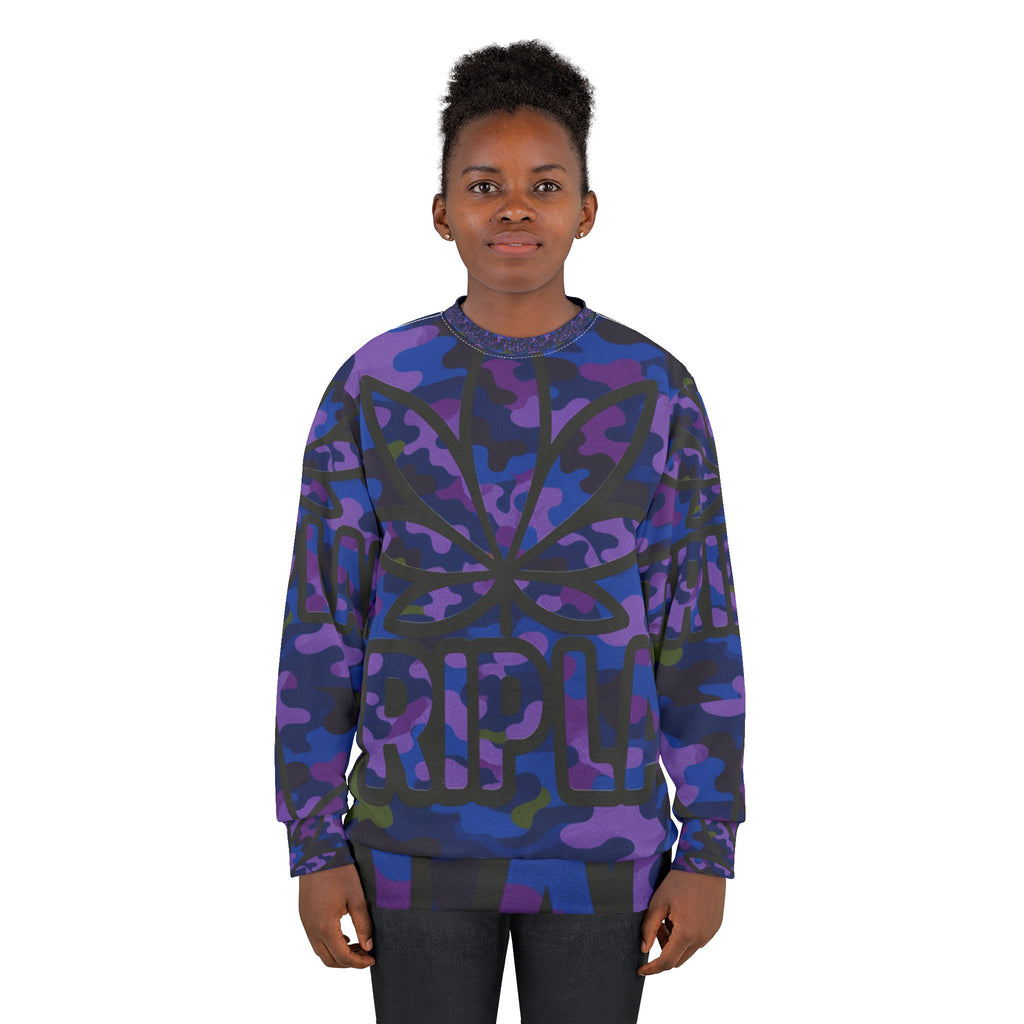 Camo Weed Unisex Sweatshirt with Leaf Design
