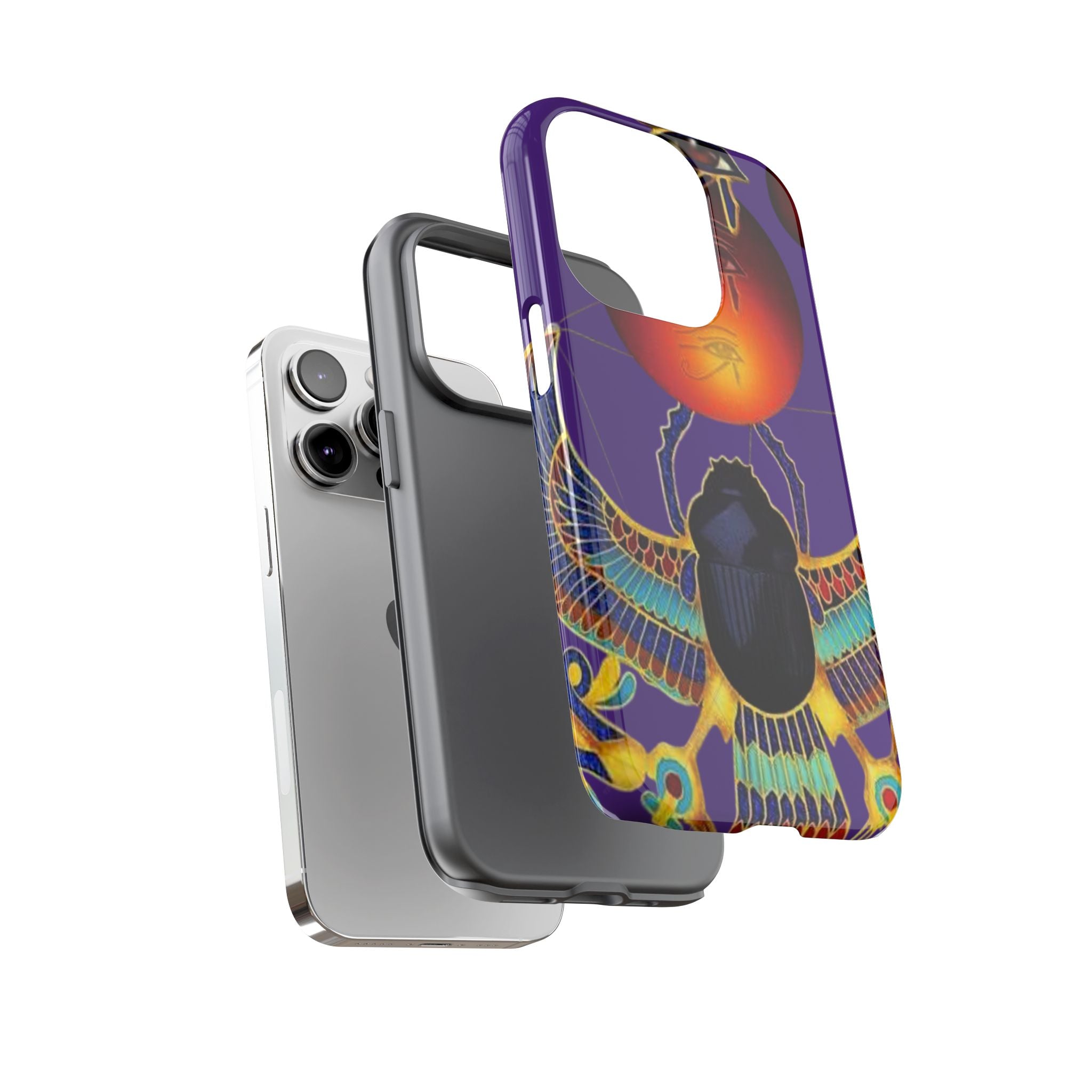 Colorful Phone Case with Egyptian-Inspired Design, Tough Cases for Gift, Phone Protection, Unique Accessories, Festival Style, Phone Cover