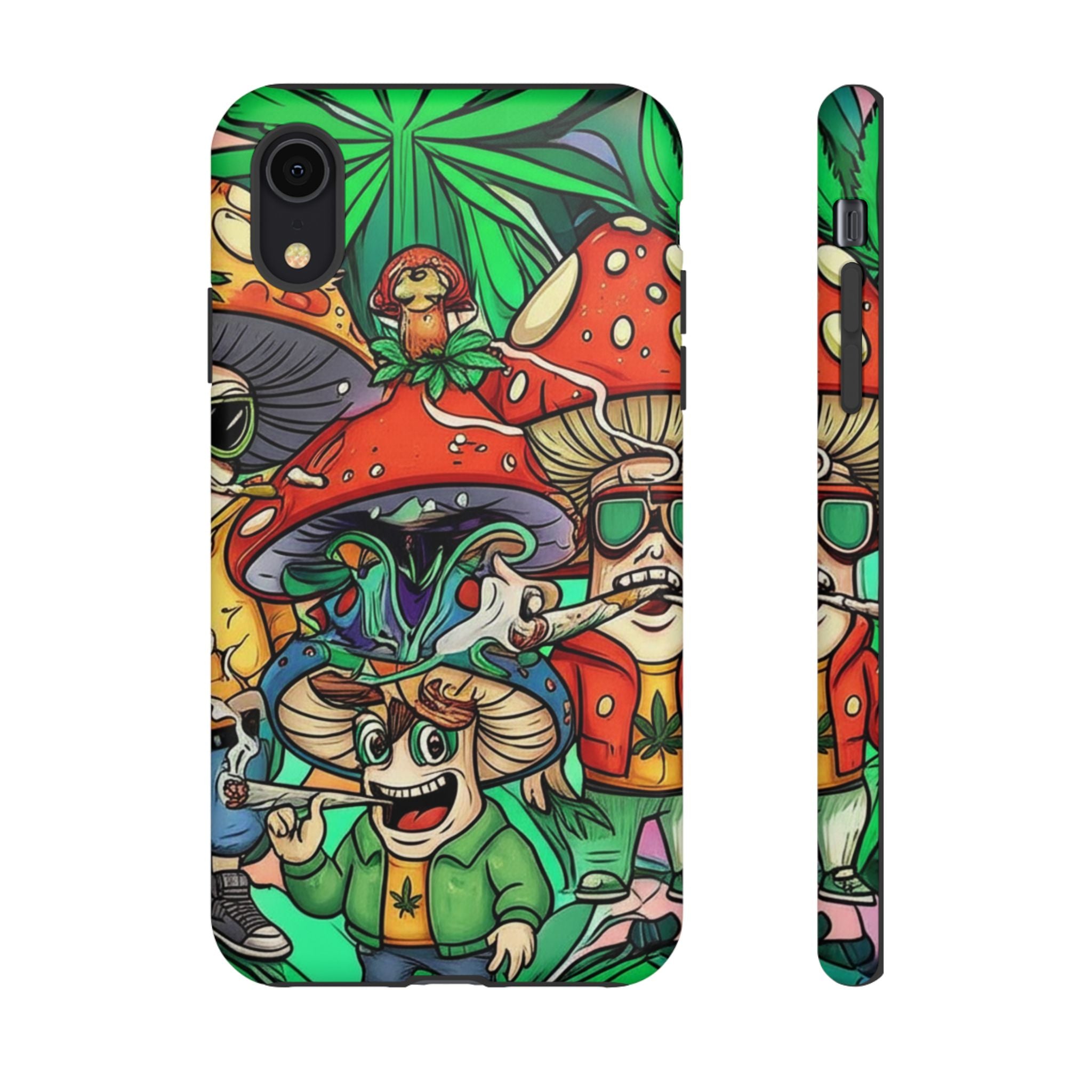 Vibrant Phone Case Featuring Funky Mushroom Art, Tough Cases, Trendy Accessories, Unique Gifts, Eclectic Style, Phone Protection