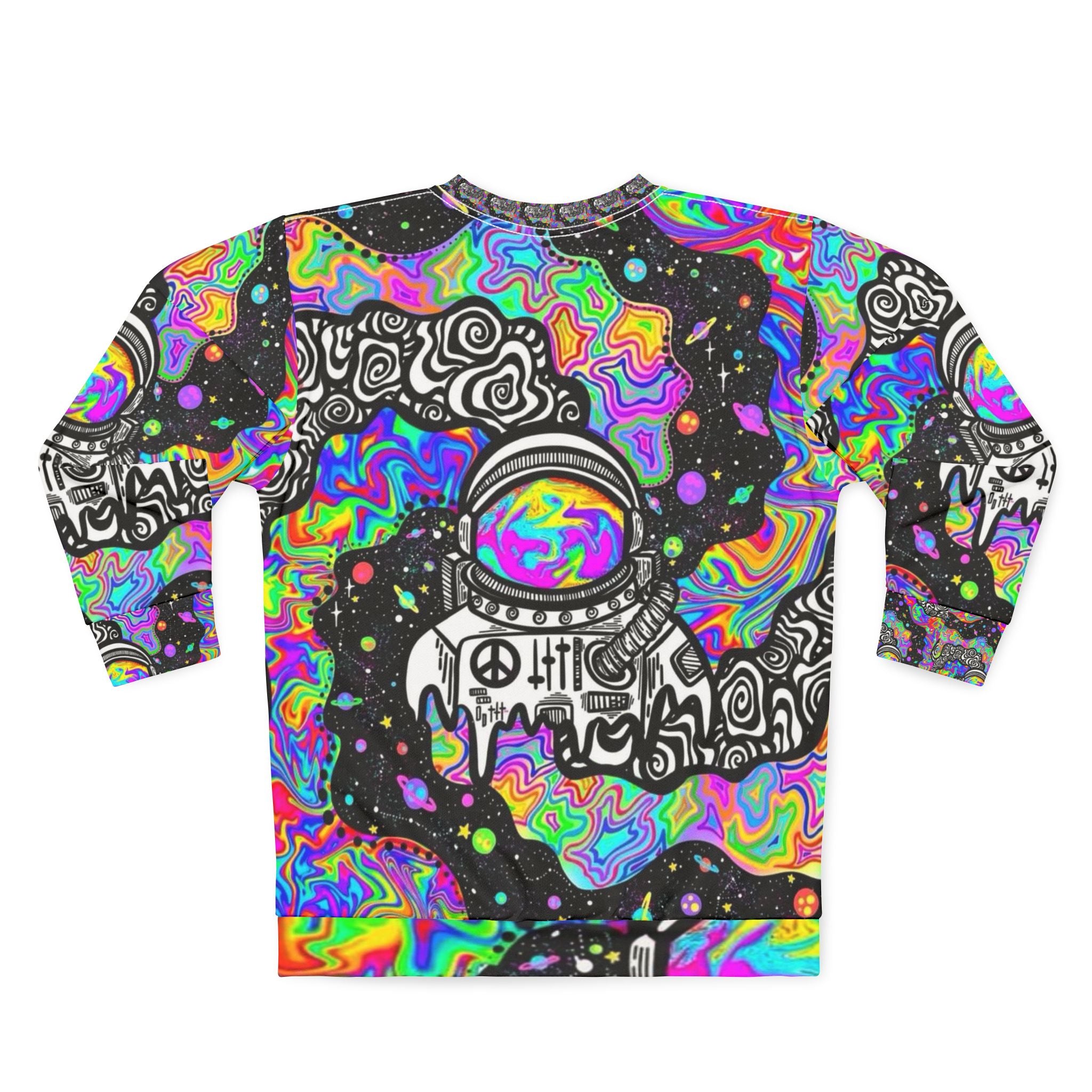 Psychedelic Astronaut Sweatshirt - Unisex Vintage Style, Gifts for Space Lovers, Trendy Fashion, Cozy Wear, Unique Graphic Apparel