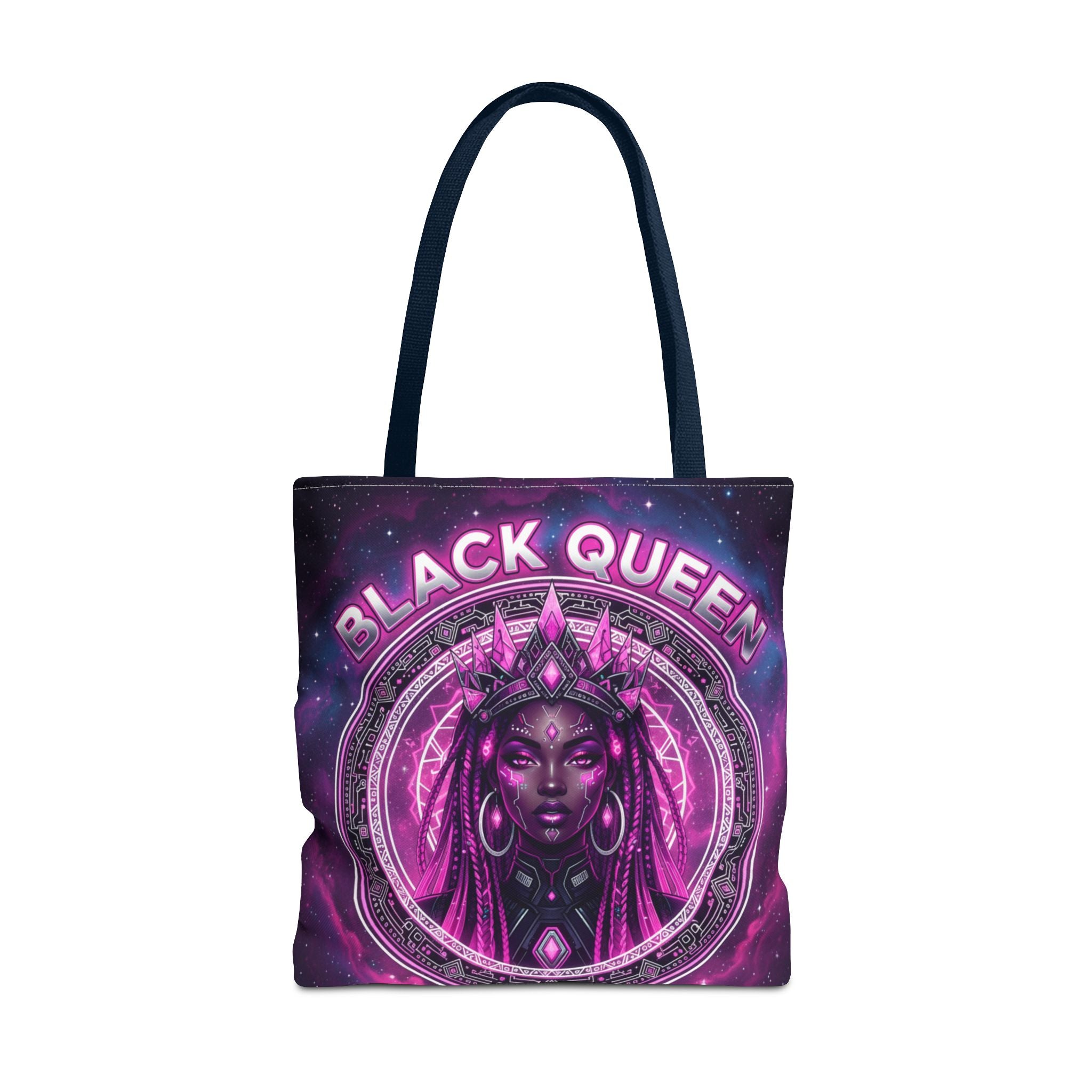 Black Queen Art Tote Bag — Afrocentric Cosmic Portrait Tote