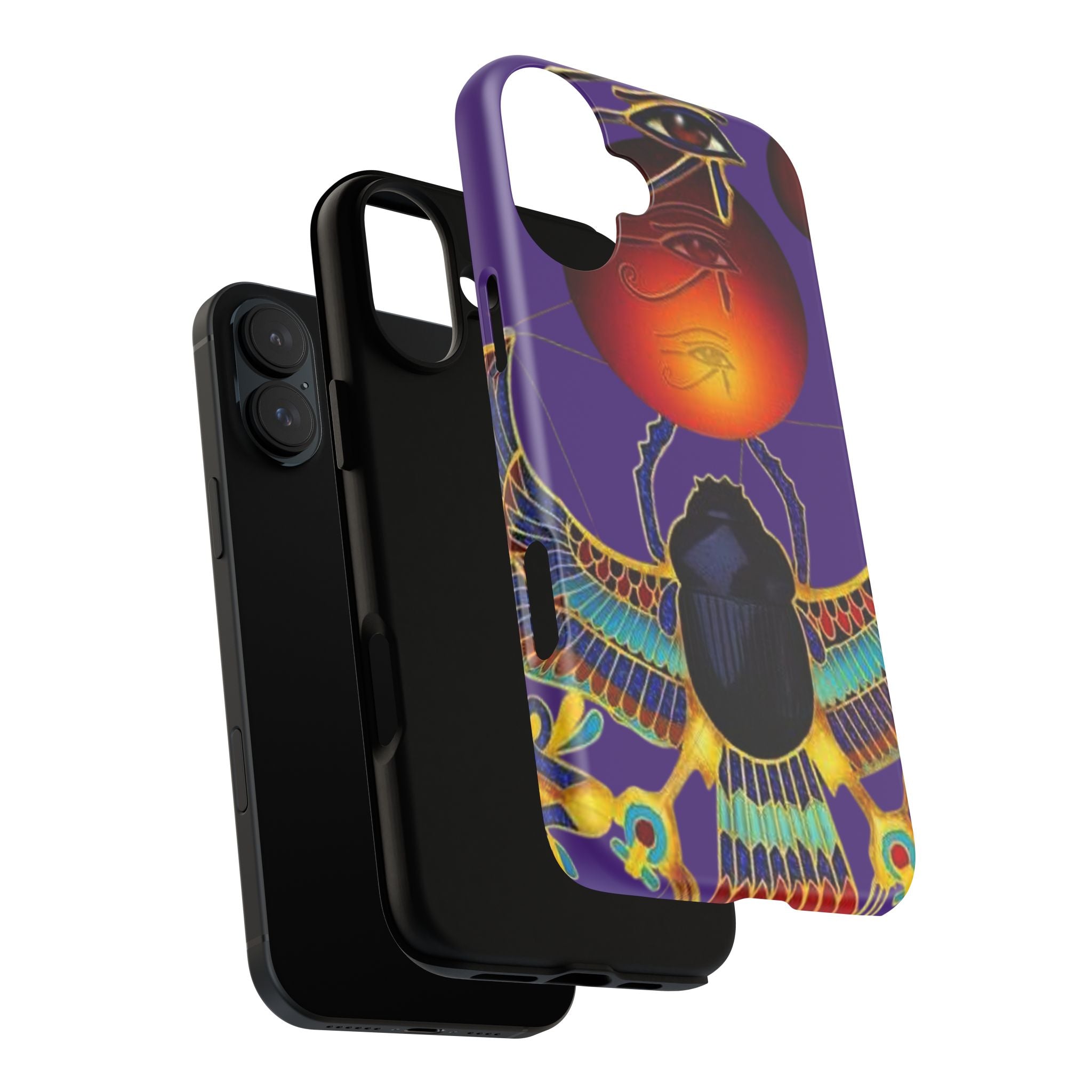 Colorful Phone Case with Egyptian-Inspired Design, Tough Cases for Gift, Phone Protection, Unique Accessories, Festival Style, Phone Cover