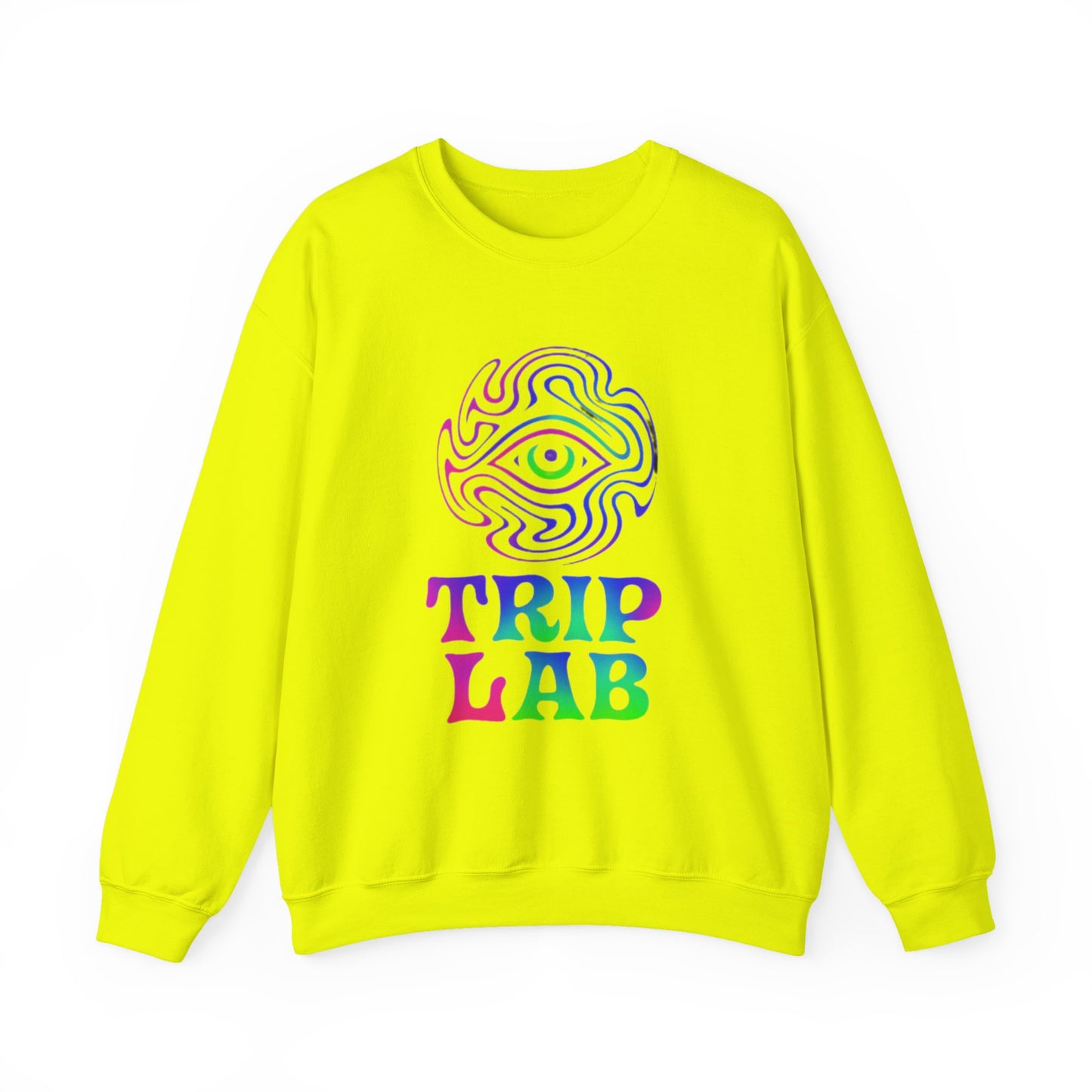 Psychedelic Trip Lab Sweatshirt, Unisex Crewneck, Cozy Gift for Festival Lovers, Casual Wear, Street Style