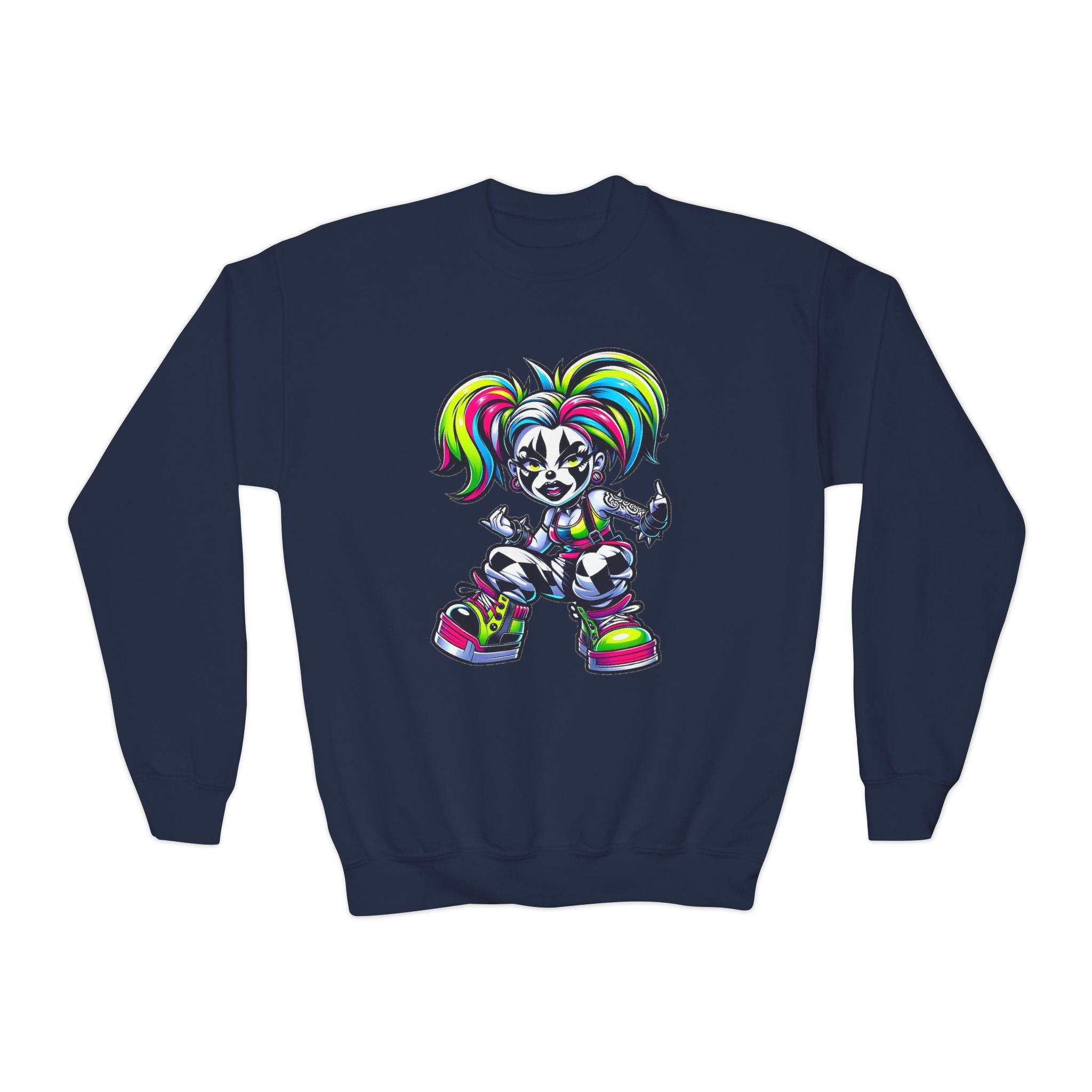 Colorful Graphic Youth Crewneck Sweatshirt, Fun Sweatshirt for Kids, Perfect Gift for Birthdays, Halloween, or Everyday Wear