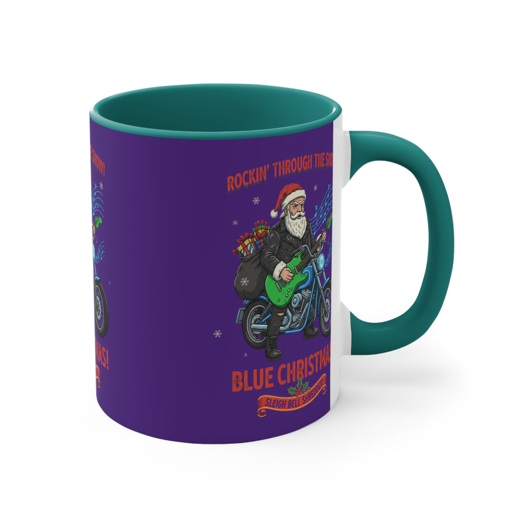 11oz Accent Mug With Custom Artwork In Blue And White Green And White Red And White Pink And White Ceramic