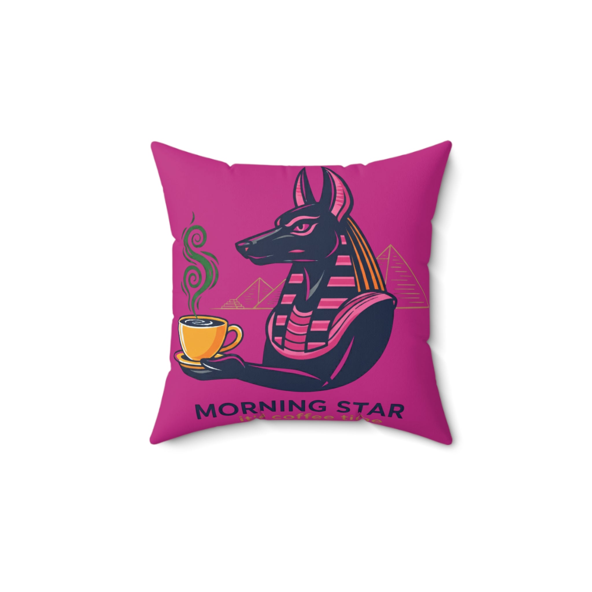 Egyptian Anubis Pillow, Morning Star Decorative Cushion, Unique Home Decor, Gift for Coffee Lovers, Fantasy Pillow