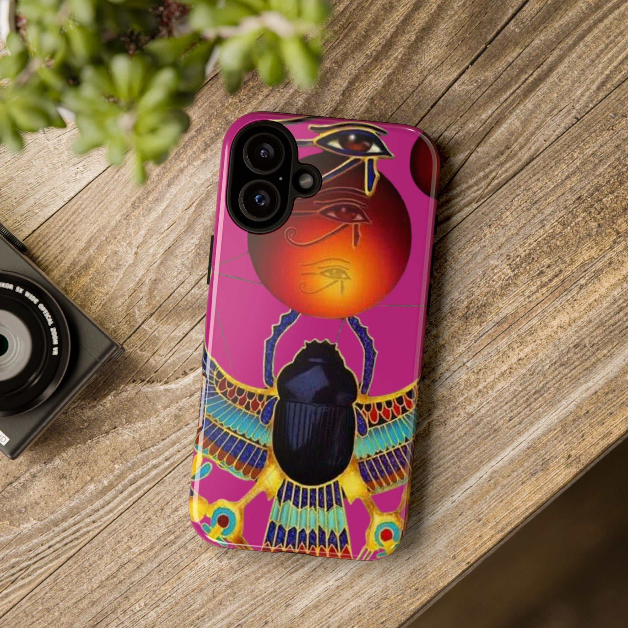 Vibrant Phone Case with Egyptian Inspired Design, Durable Phone Cover, Unique Gift for Her, Artful Accessory for Everyday Use