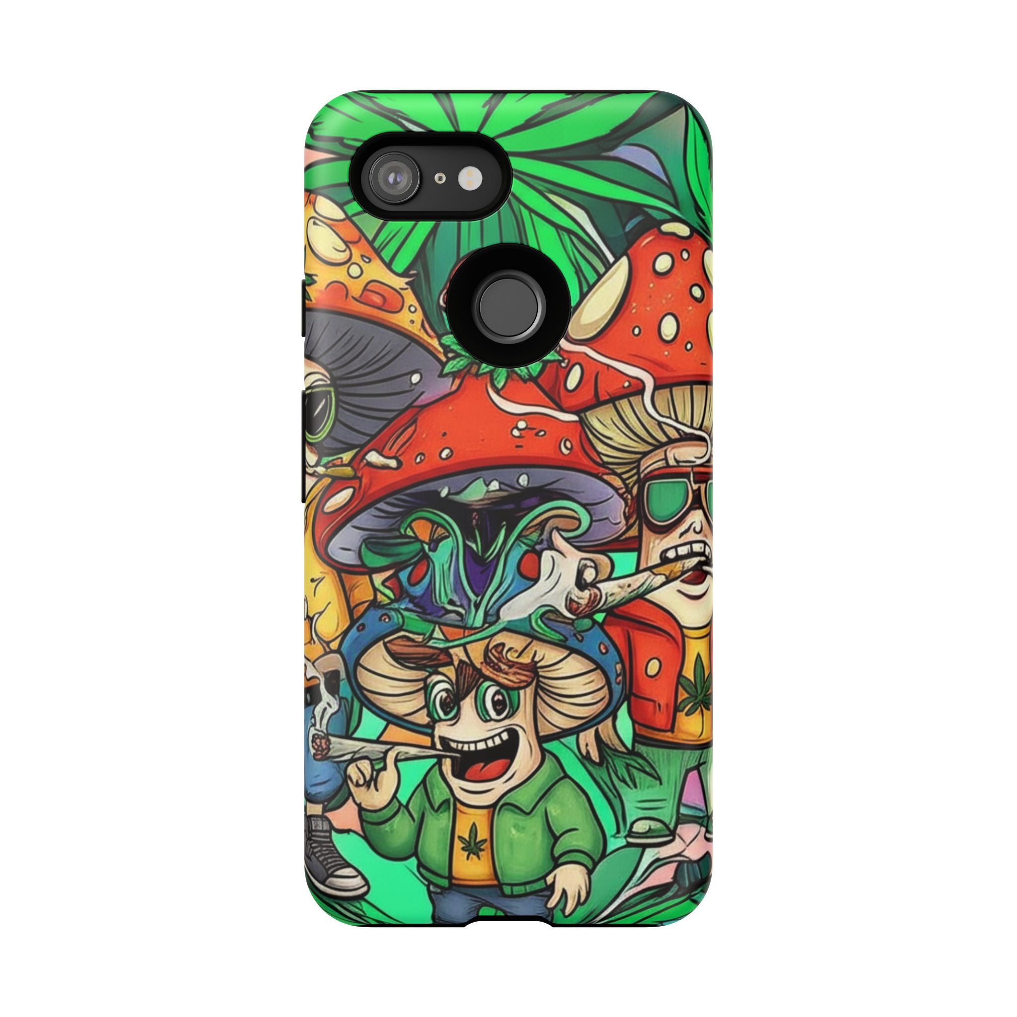 Vibrant Phone Case Featuring Funky Mushroom Art, Tough Cases, Trendy Accessories, Unique Gifts, Eclectic Style, Phone Protection