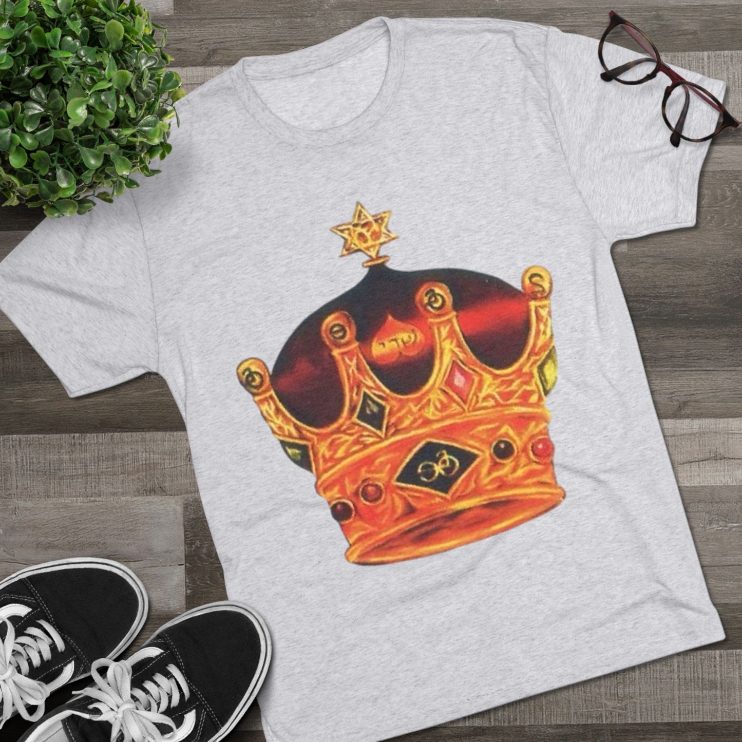 Crowned Glory Tee | Unisex Tri-Blend Crew Tee, King Shirt for Royalty, Everyday Casual Wear, Gift for Birthday, Unique Art Tee