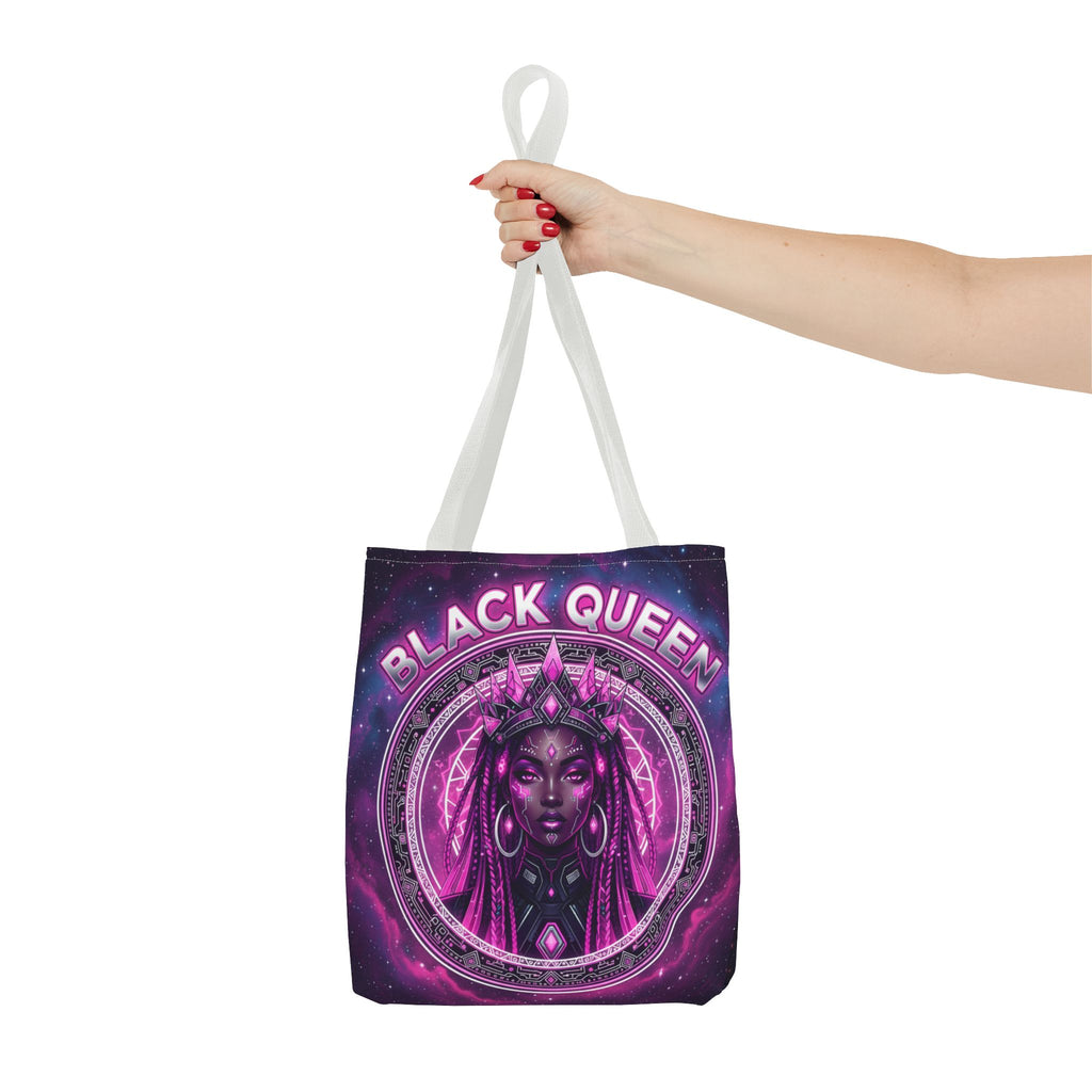 Black Queen Art Tote Bag — Afrocentric Cosmic Portrait Tote