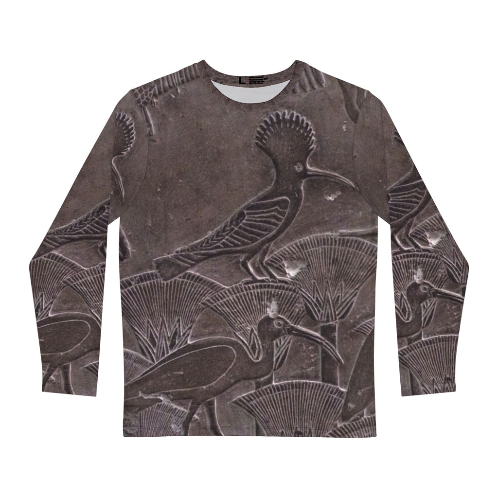 Men's Long Sleeve Nature Print Shirt, Unique Gift for Nature Lovers, Perfect for Casual Wear, Eco-Friendly Fashion, Bird AOP Tee