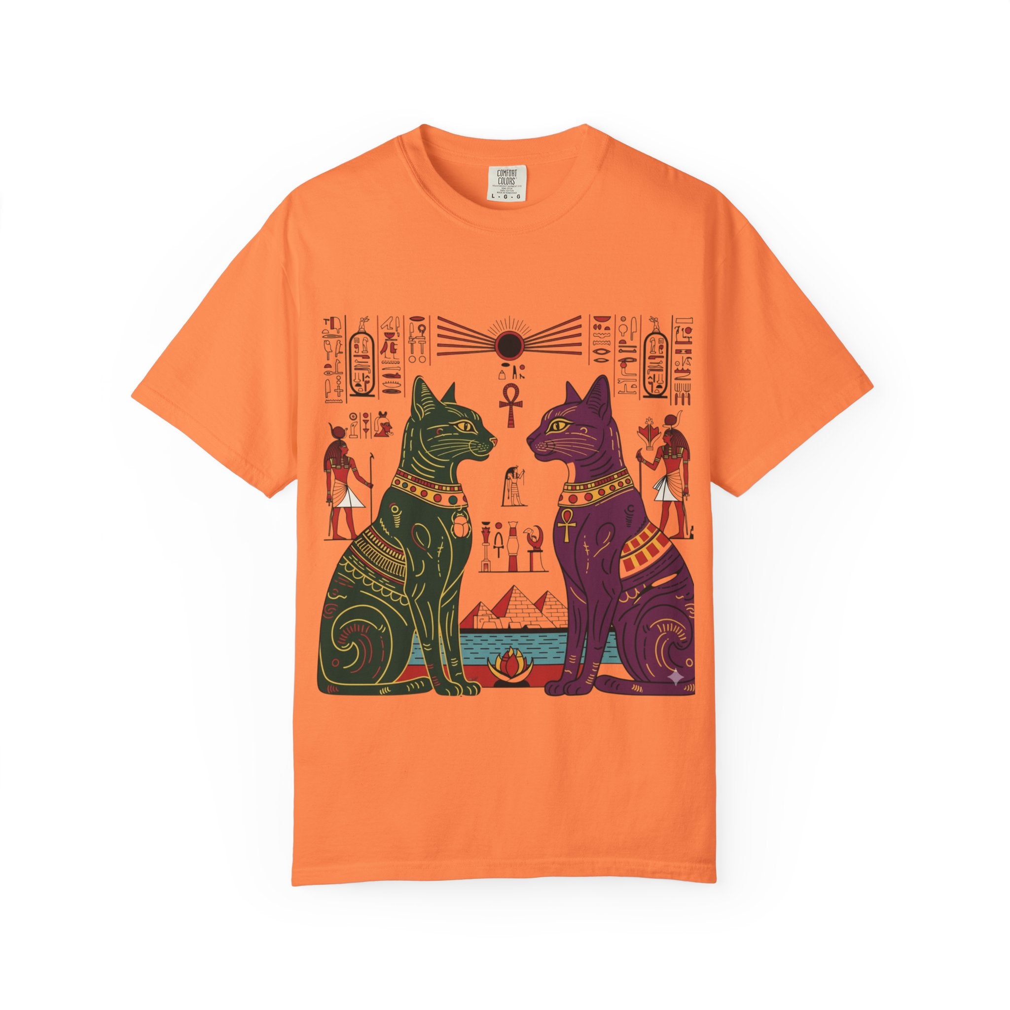 Egyptian Cat Graphic Tee, Vintage Style Shirt, Unisex T-shirt, Cat Lover Gift, Unique Retro Apparel