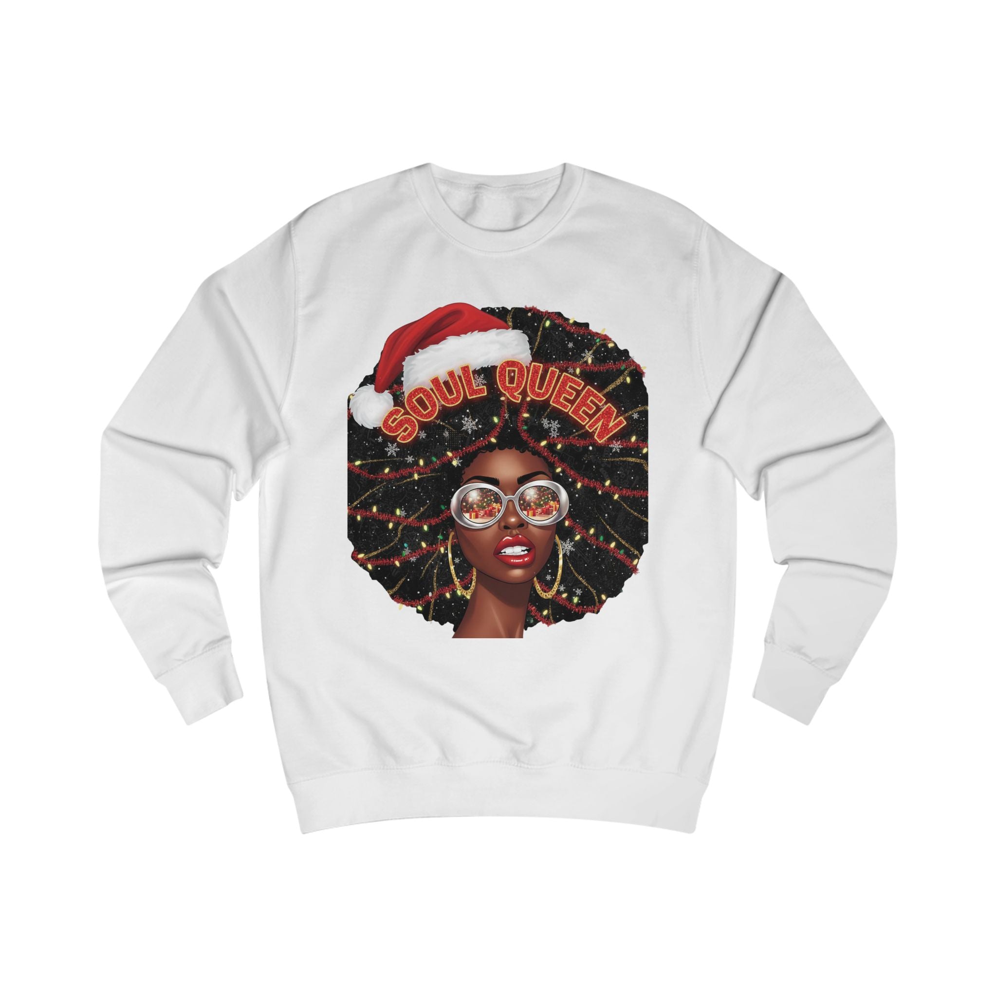 Soul Queen Sweatshirt — Black Christmas Afro Holiday Sweater