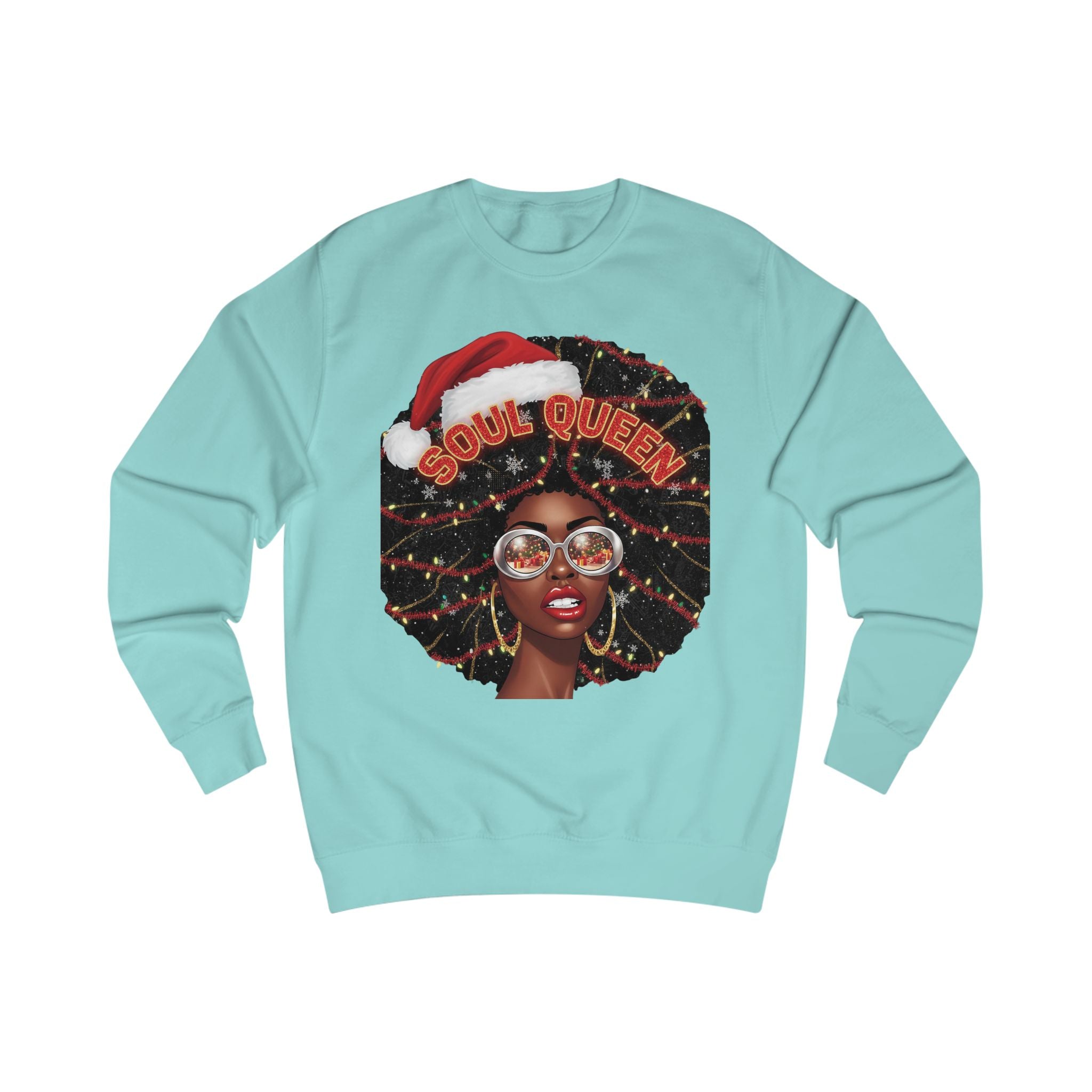 Soul Queen Sweatshirt — Black Christmas Afro Holiday Sweater