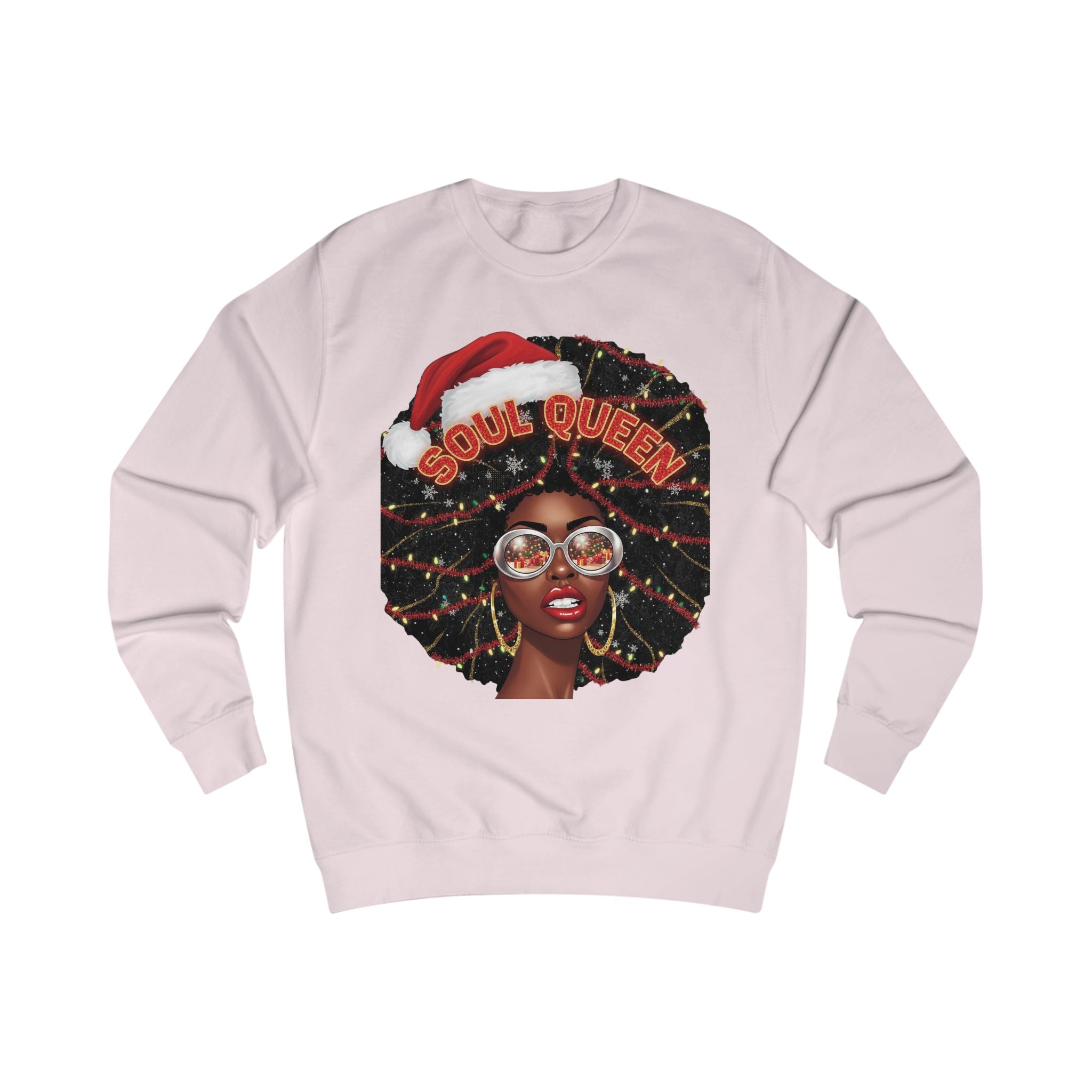 Soul Queen Sweatshirt — Black Christmas Afro Holiday Sweater