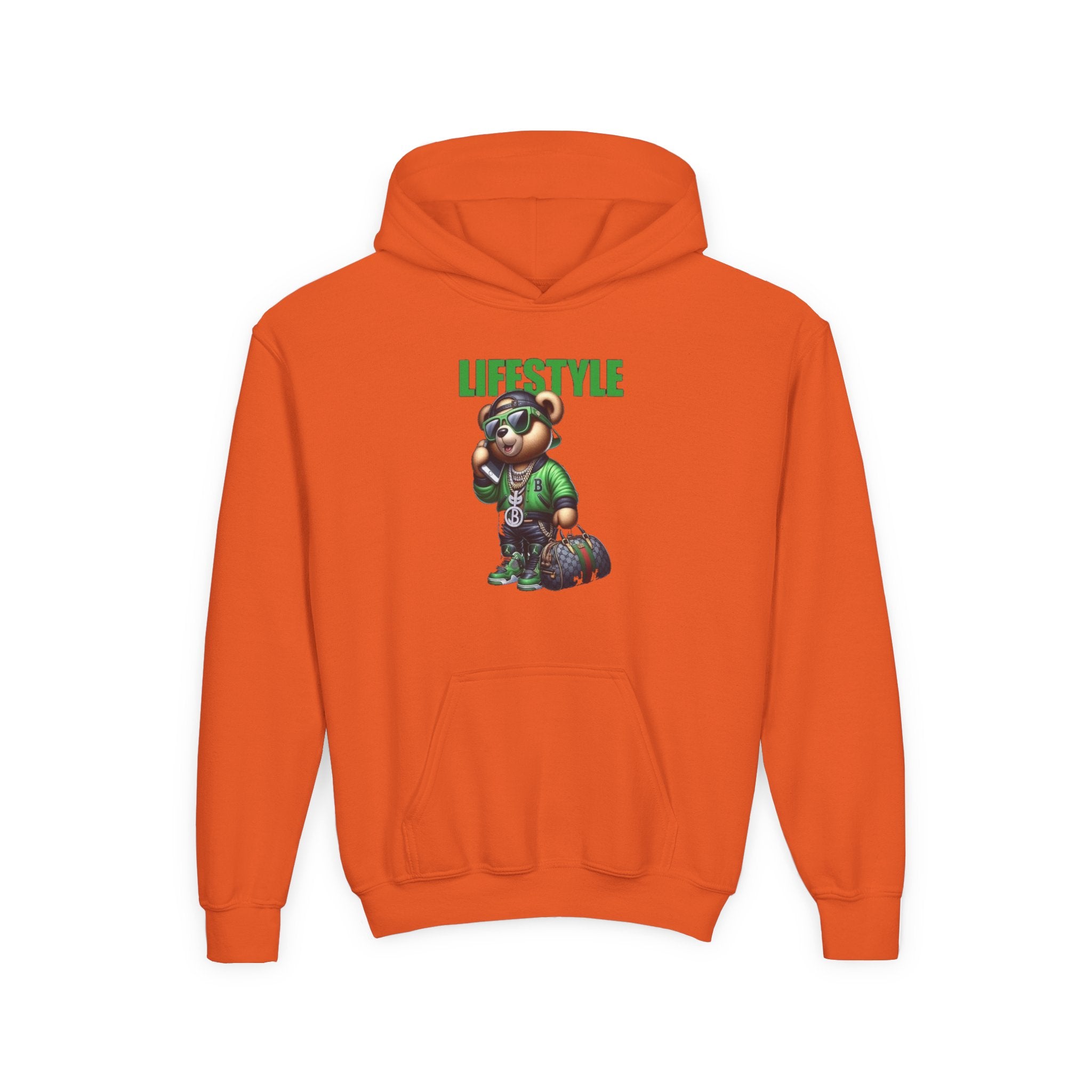 Youth Hooded Sweatshirt with Lifestyle Design - Cozy, Stylish, Fun Wear for Kids, Perfect for Casual Days, Gift Ideas, Streetwear