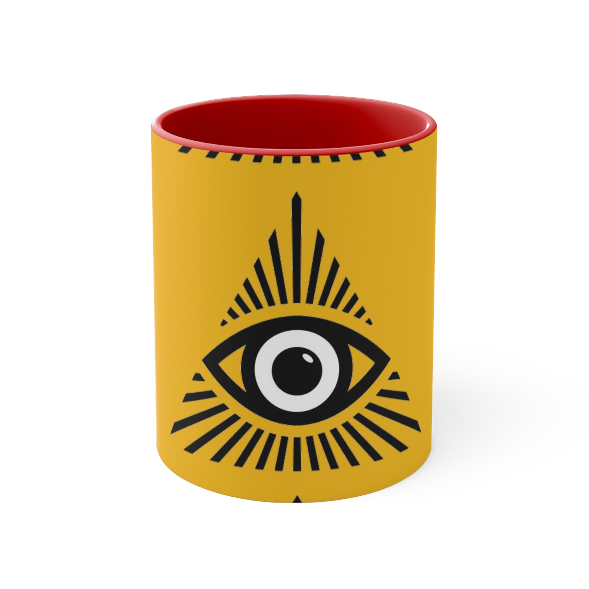 Mystical Eye Accent Mug - Bohemian Coffee Cup, Unique Gift for Occasions, Artistic Home Decor, Tea Mug, Spirituality