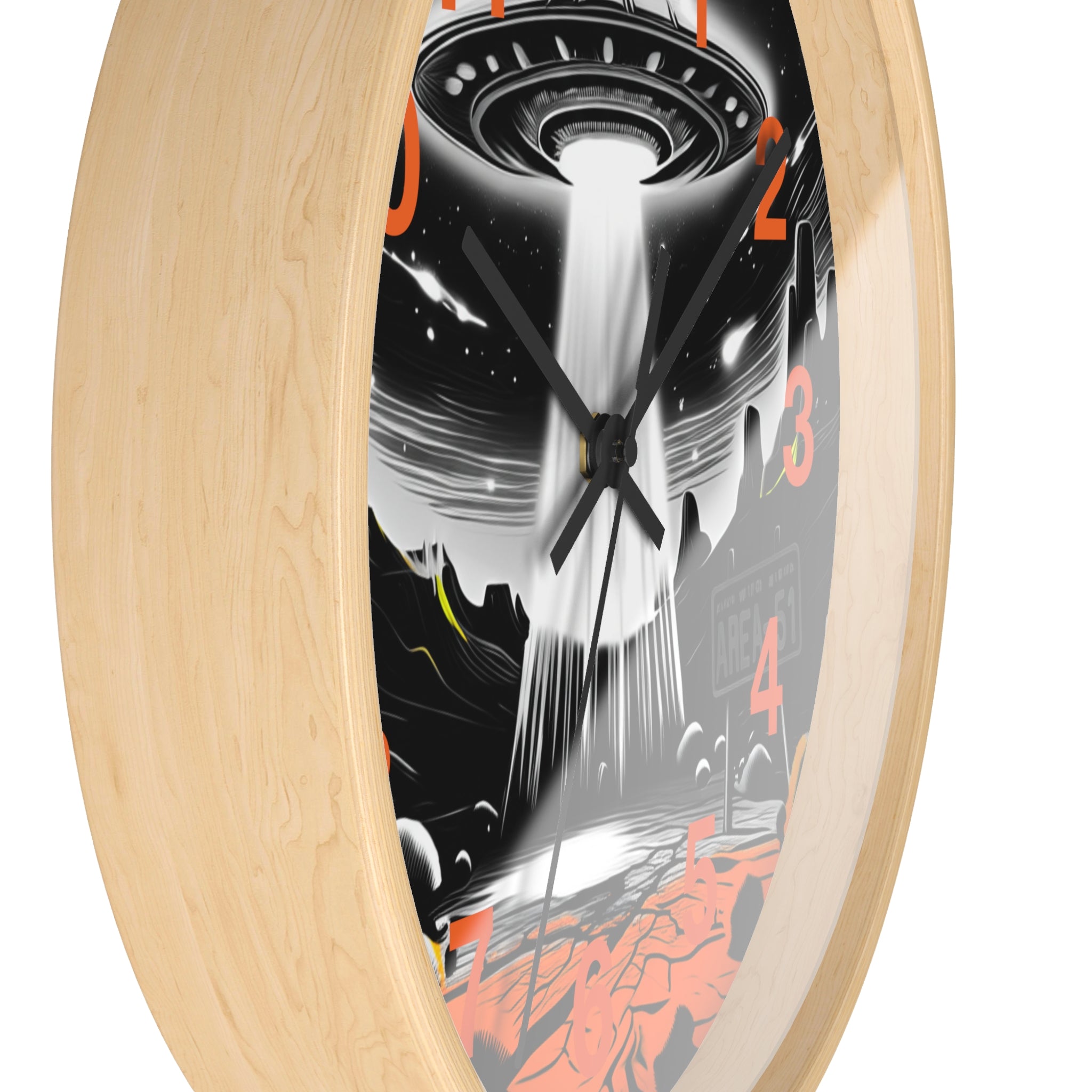 Alien Encounter Wall Clock, Unique Home Decor for Space Lovers, Retro Area 51 Theme, Perfect Gift for Sci-Fi Fans