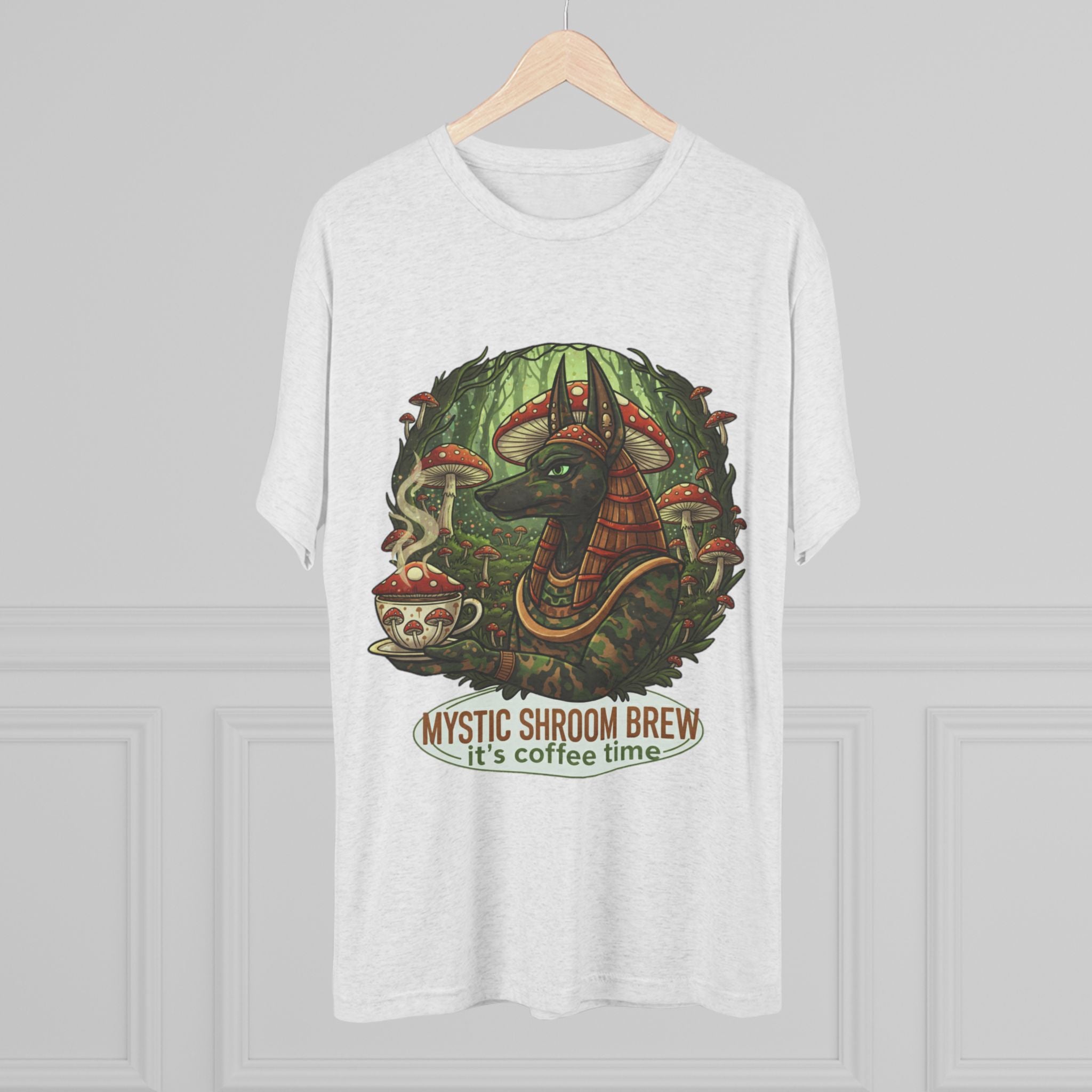 Mystic Shroom Brew Tee, Coffee Lover Shirt, Unisex Graphic Tee, Casual Wear, Nature Inspired Apparel, Unique Gift for Him or Her