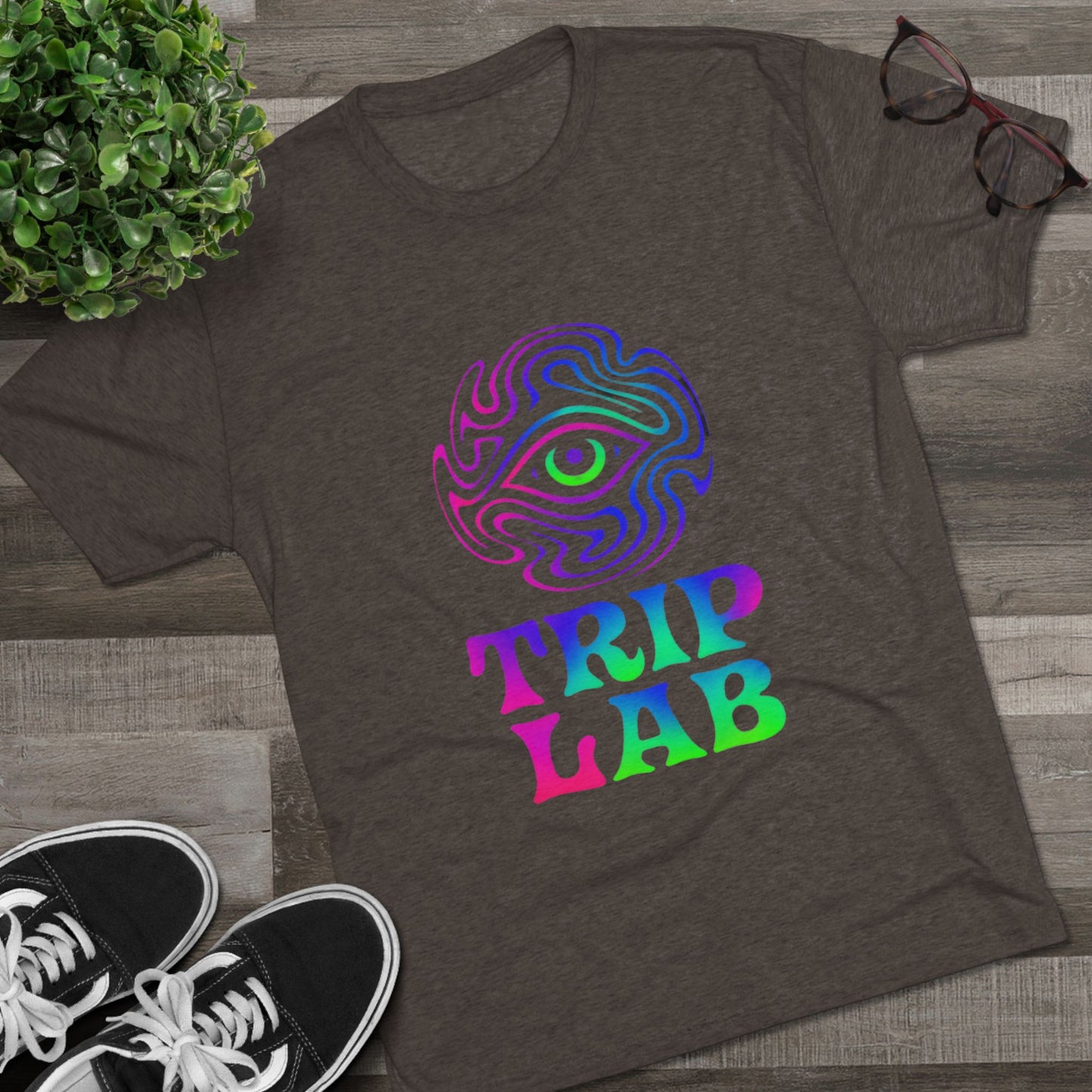 Colorful Psychedelic Tee - Trip Lab Unisex Crew Shirt, Festival Wear, Gift for Him or Her, Summer Wardrobe, Boho Style T-Shirt