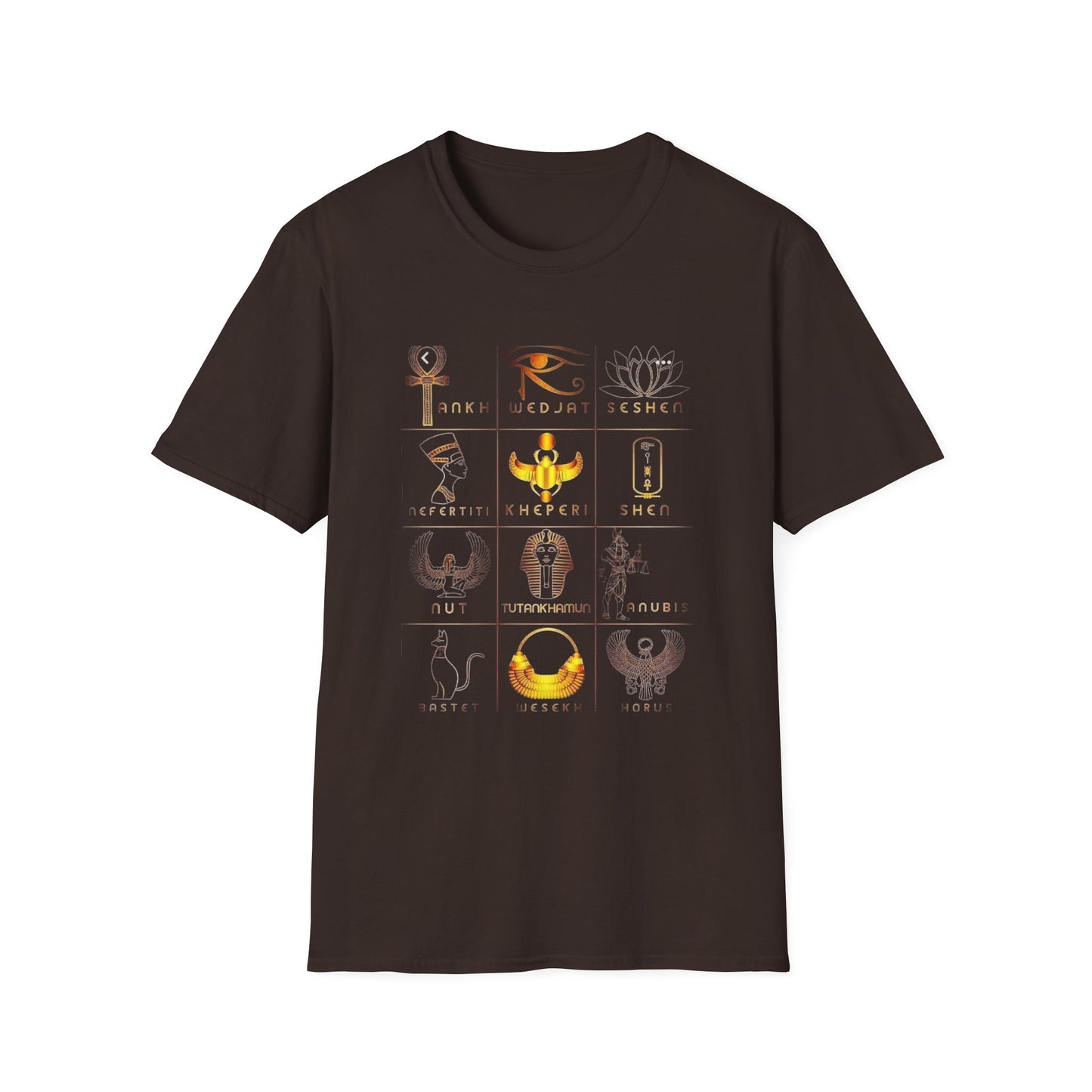 Egyptian Mythology Graphic Tee, Unisex Softstyle T-Shirt, Vintage Aesthetic Shirt, Gift for History Buffs, Astrology Summer Wardrobe