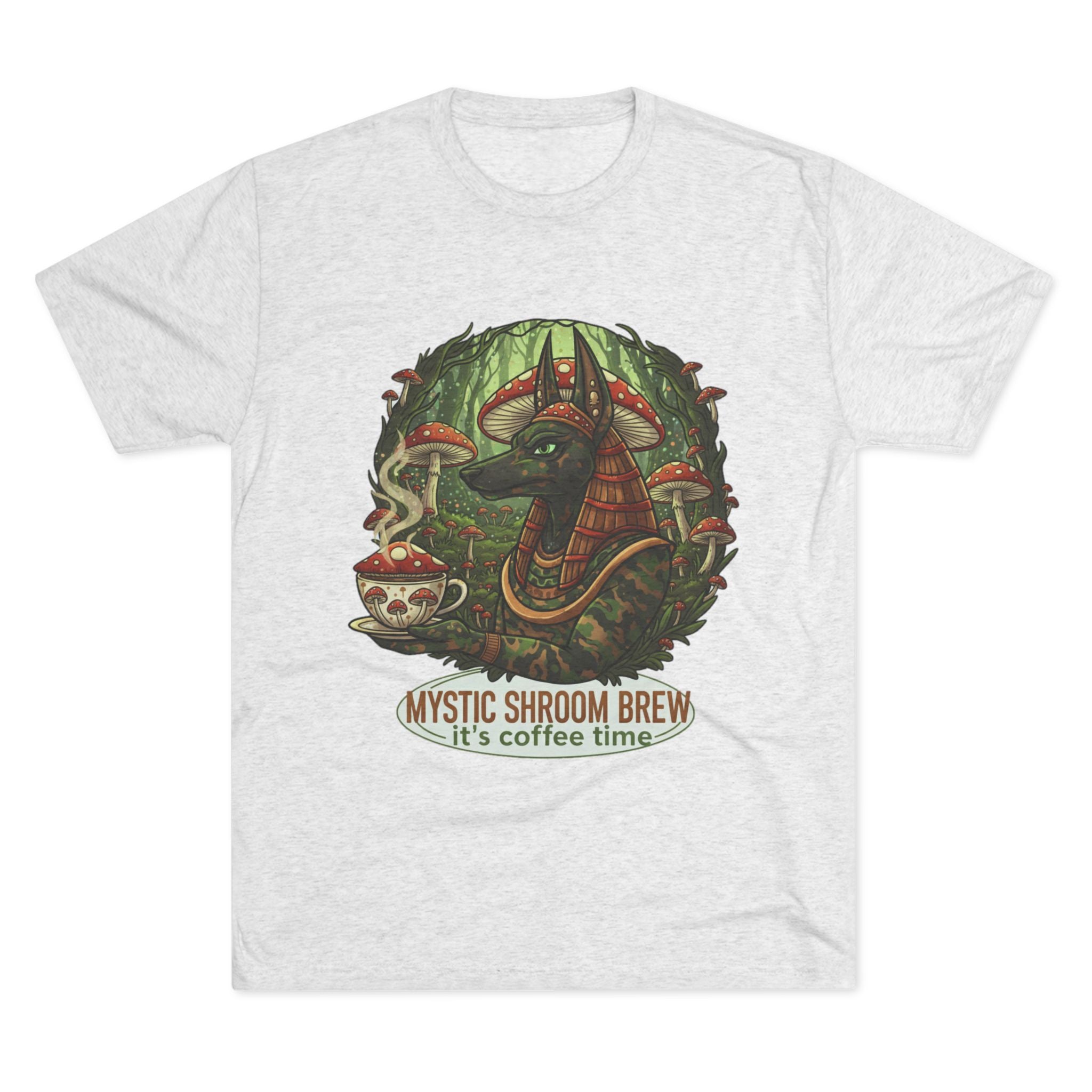 Mystic Shroom Brew Tee, Coffee Lover Shirt, Unisex Graphic Tee, Casual Wear, Nature Inspired Apparel, Unique Gift for Him or Her