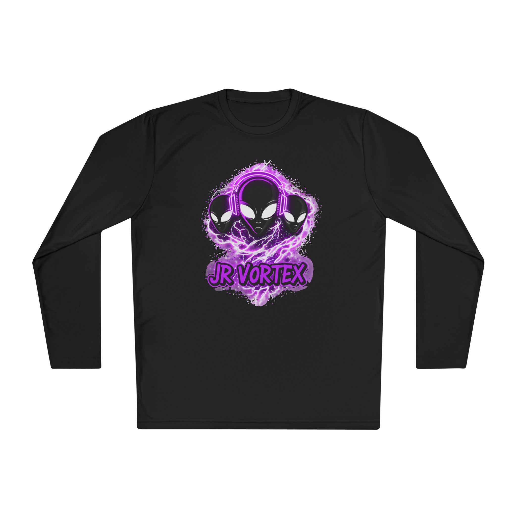 Alien Vortex Long Sleeve Tee — 'JR VORTEX' Graphic Sci‑Fi Shirt
