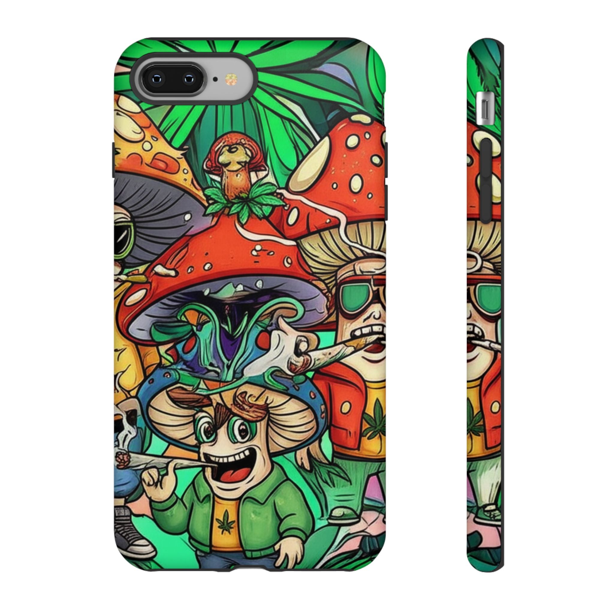 Vibrant Phone Case Featuring Funky Mushroom Art, Tough Cases, Trendy Accessories, Unique Gifts, Eclectic Style, Phone Protection